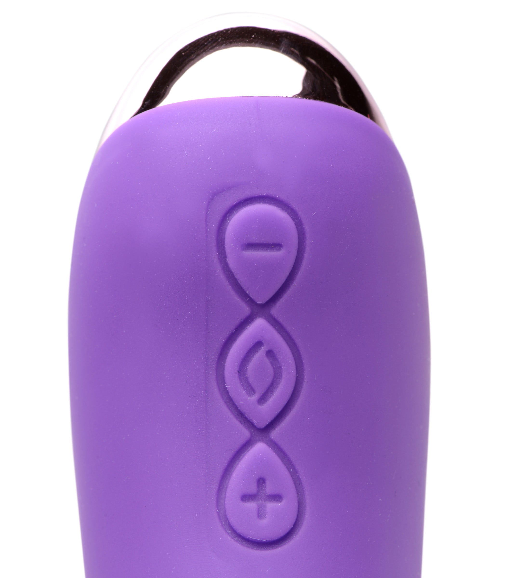 Purple 50X Silicone Beaded Vibrator designed for G-spot stimulation with textured surface and USB rechargeable feature.