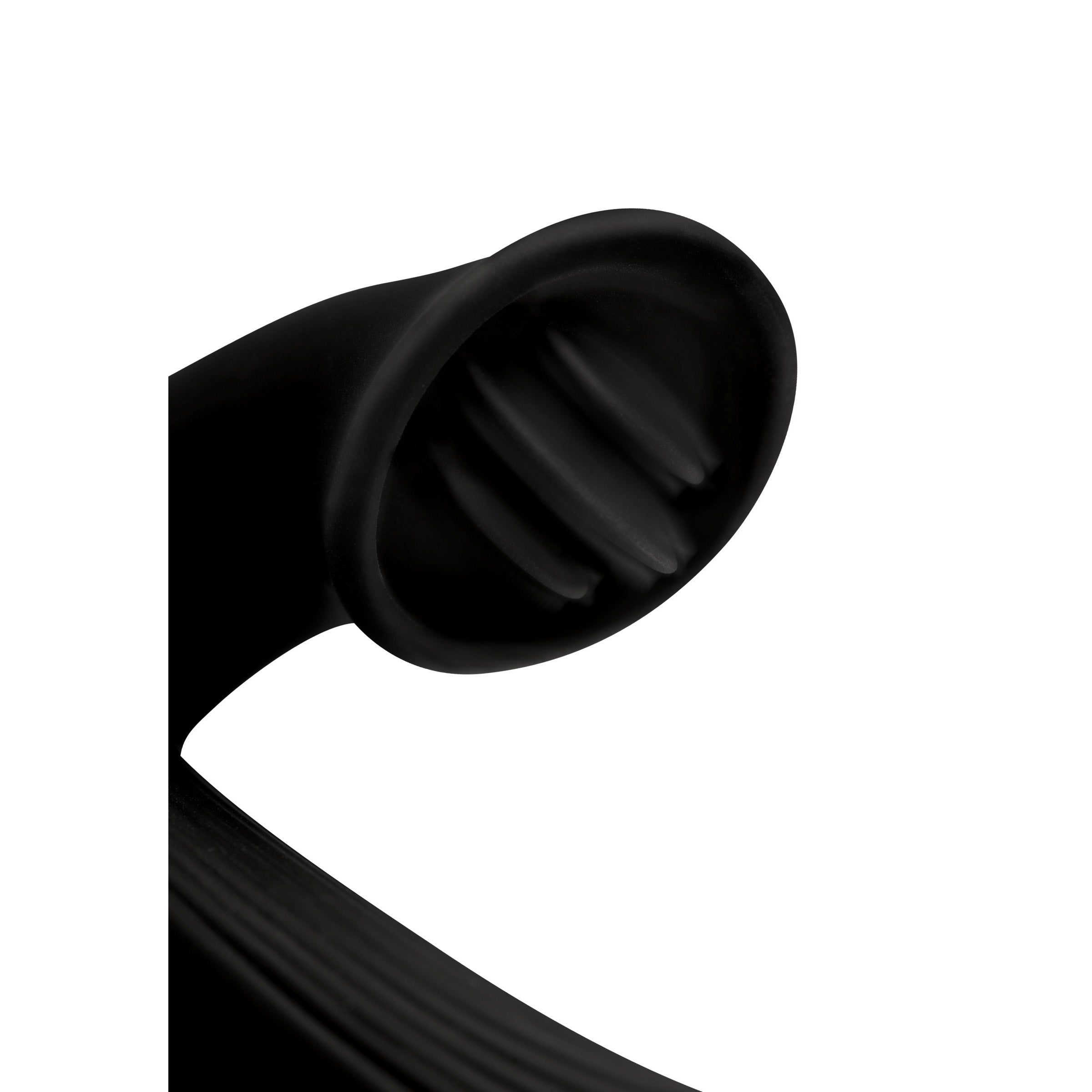 7X Bendable Silicone Clit Stimulating Vibrator in black, showcasing its flexible design and ergonomic controls.