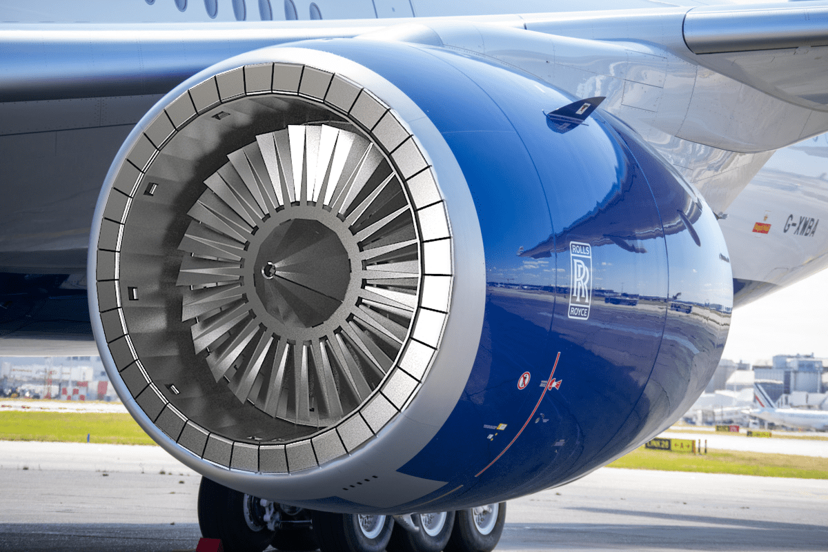 An AIR FORCE JET TURBINE showcasing advanced engineering design and components, illustrating the principles of jet propulsion.