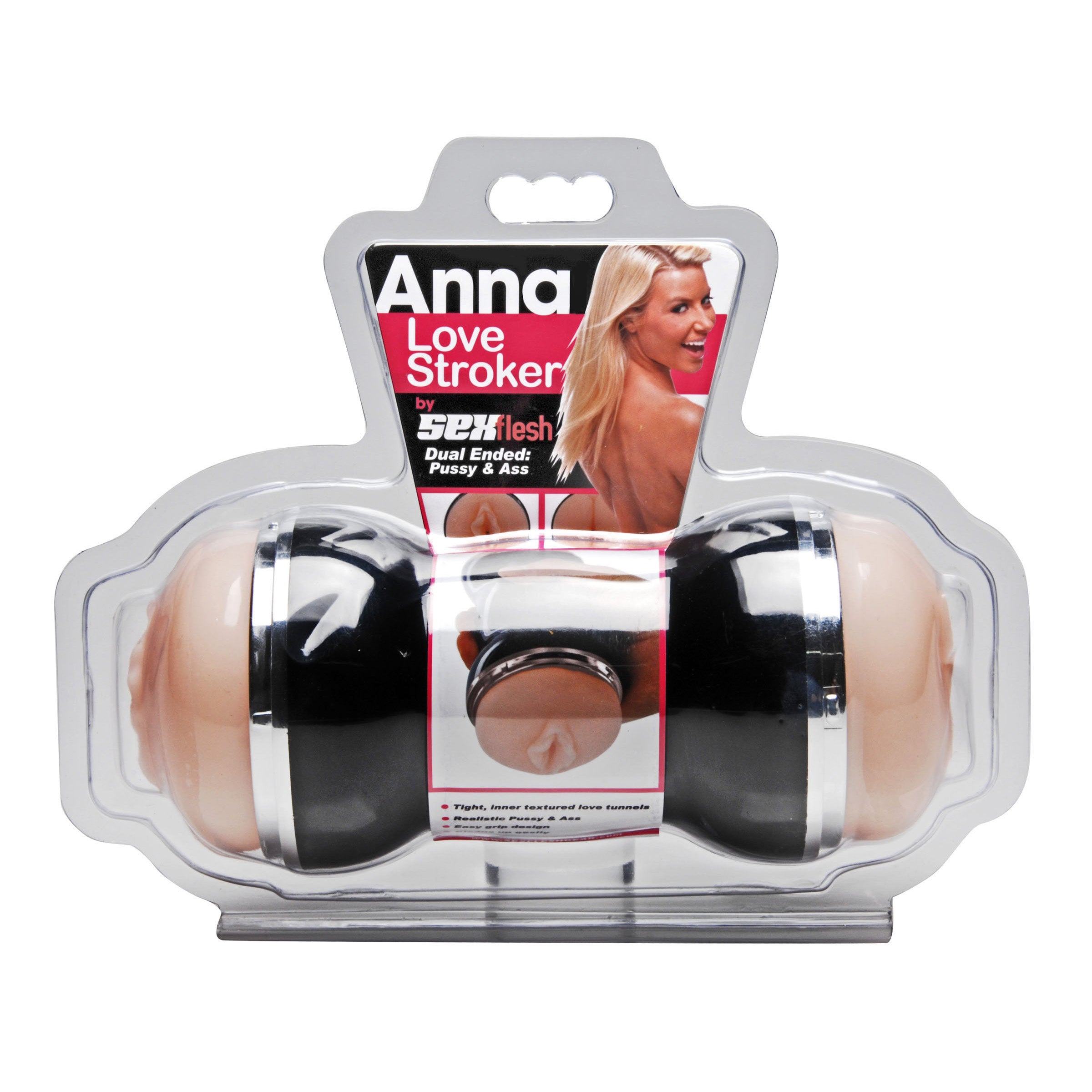 Anna Dual Ended Vaginal and Anal Love Stroker with realistic texture and easy grip outer shell for enhanced pleasure.