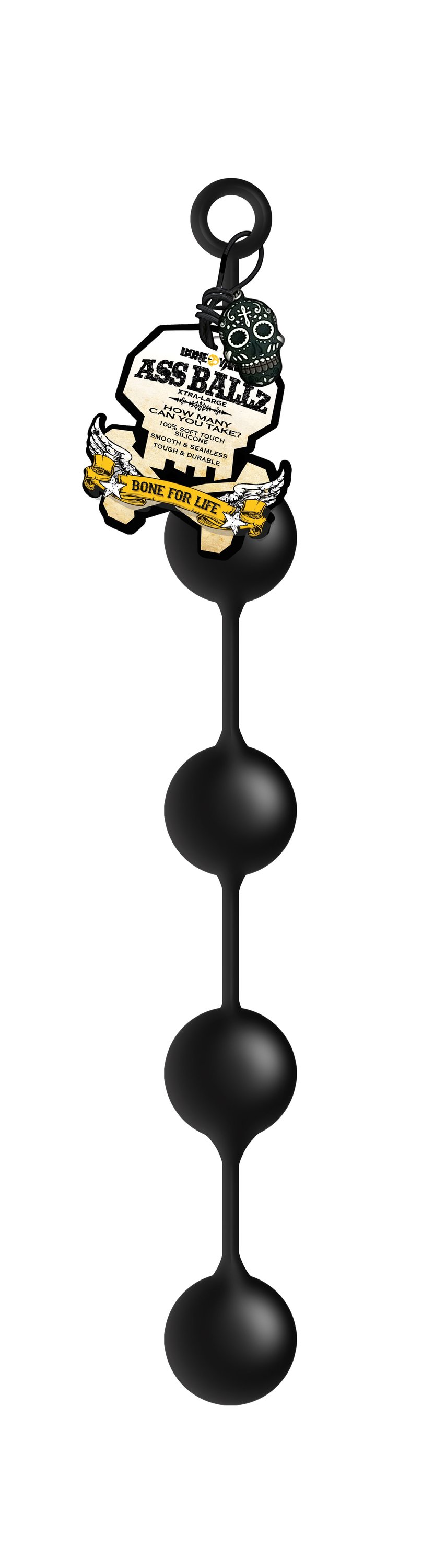 Black silicone anal beads.