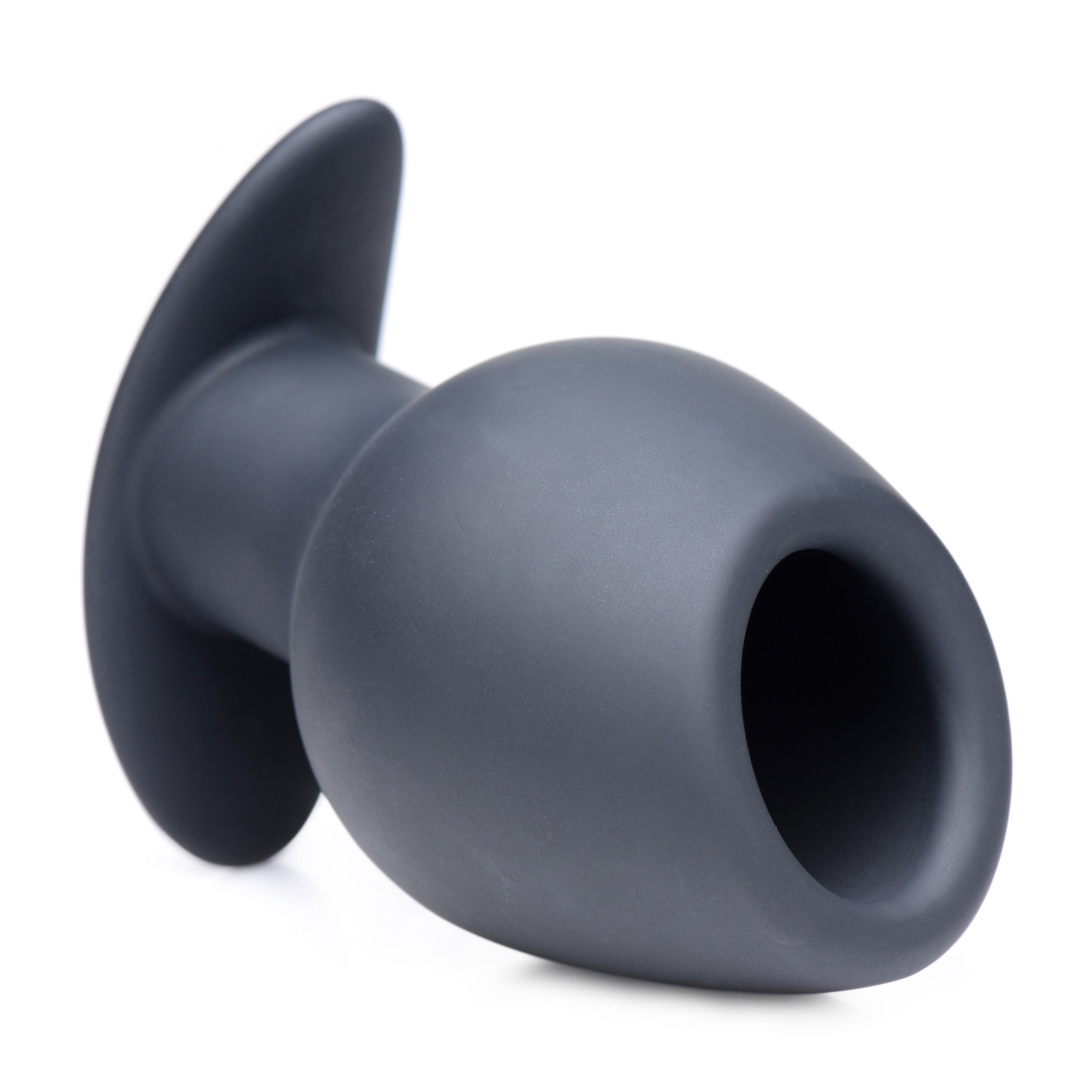 Ass Goblet Silicone Hollow Anal Plug - Small in black, showcasing its ergonomic design and hollow core for enhanced pleasure.