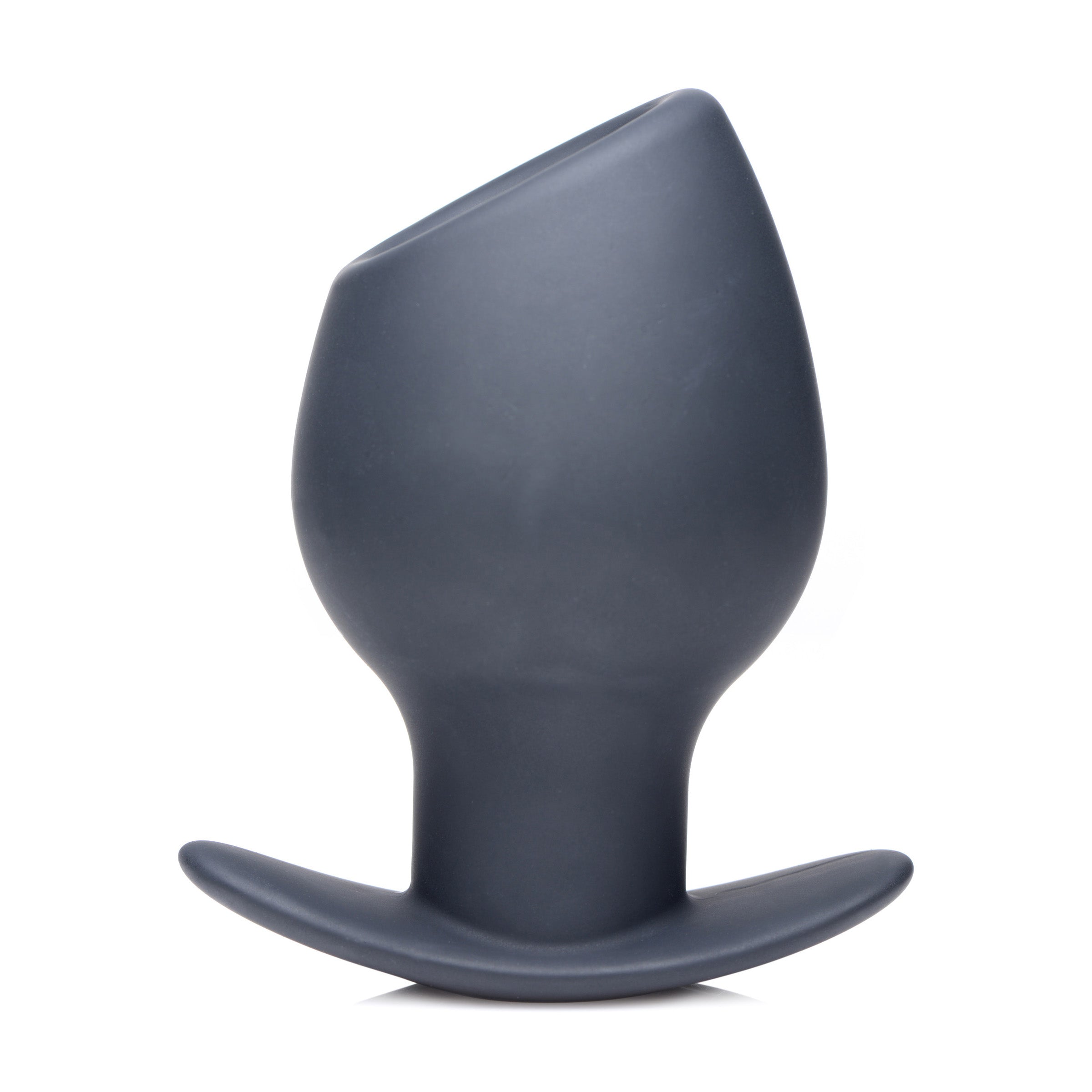 Ass Goblet Silicone Hollow Anal Plug - Small in black, showcasing its ergonomic design and hollow core for enhanced pleasure.