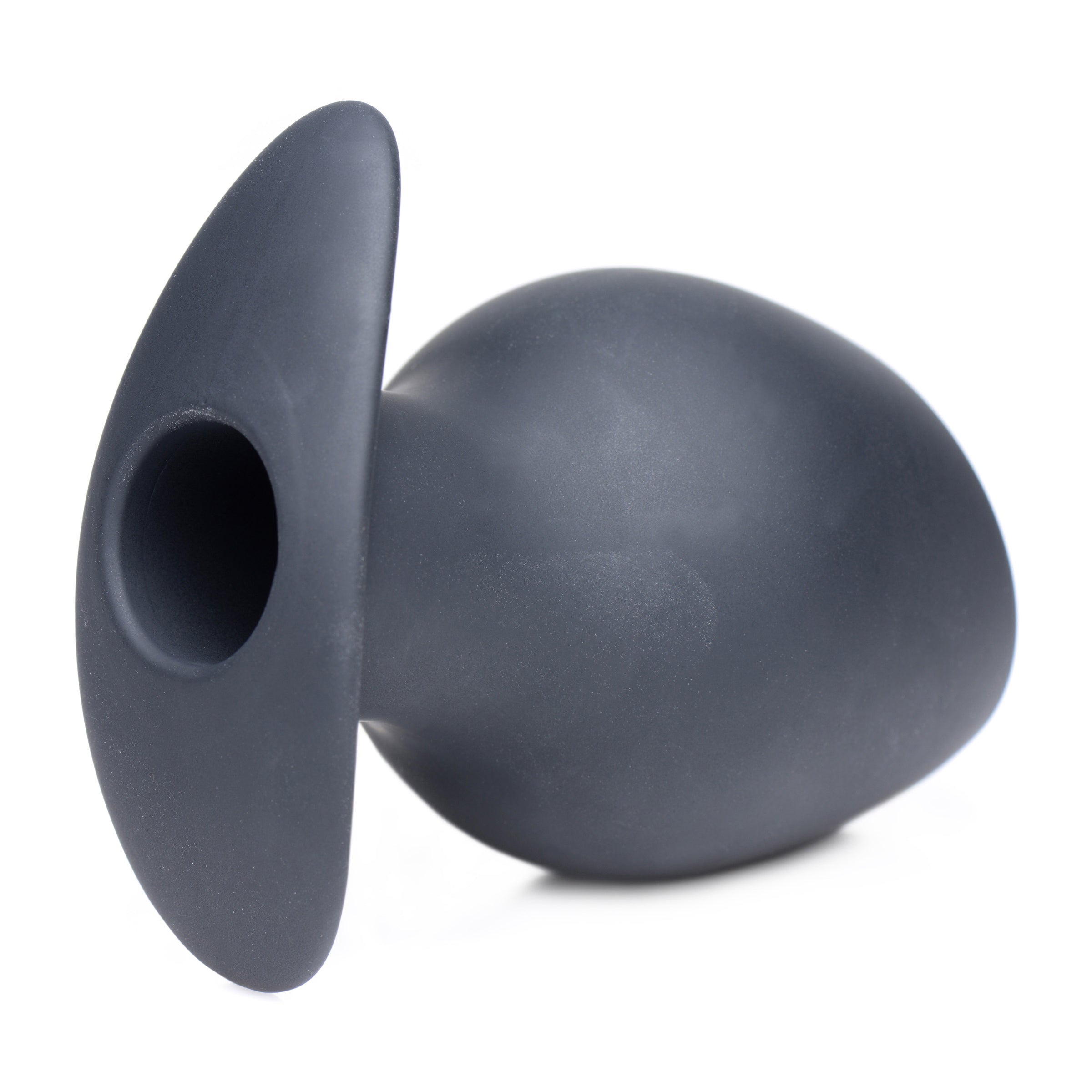 Ass Goblet Silicone Hollow Anal Plug - Small in black, showcasing its ergonomic design and hollow core for enhanced pleasure.