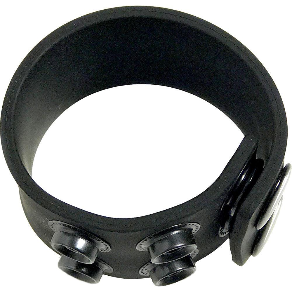 Ball Strap Black made from soft touch silicone, featuring three snaps for adjustable sizing and a sleek design for comfort during ball play.