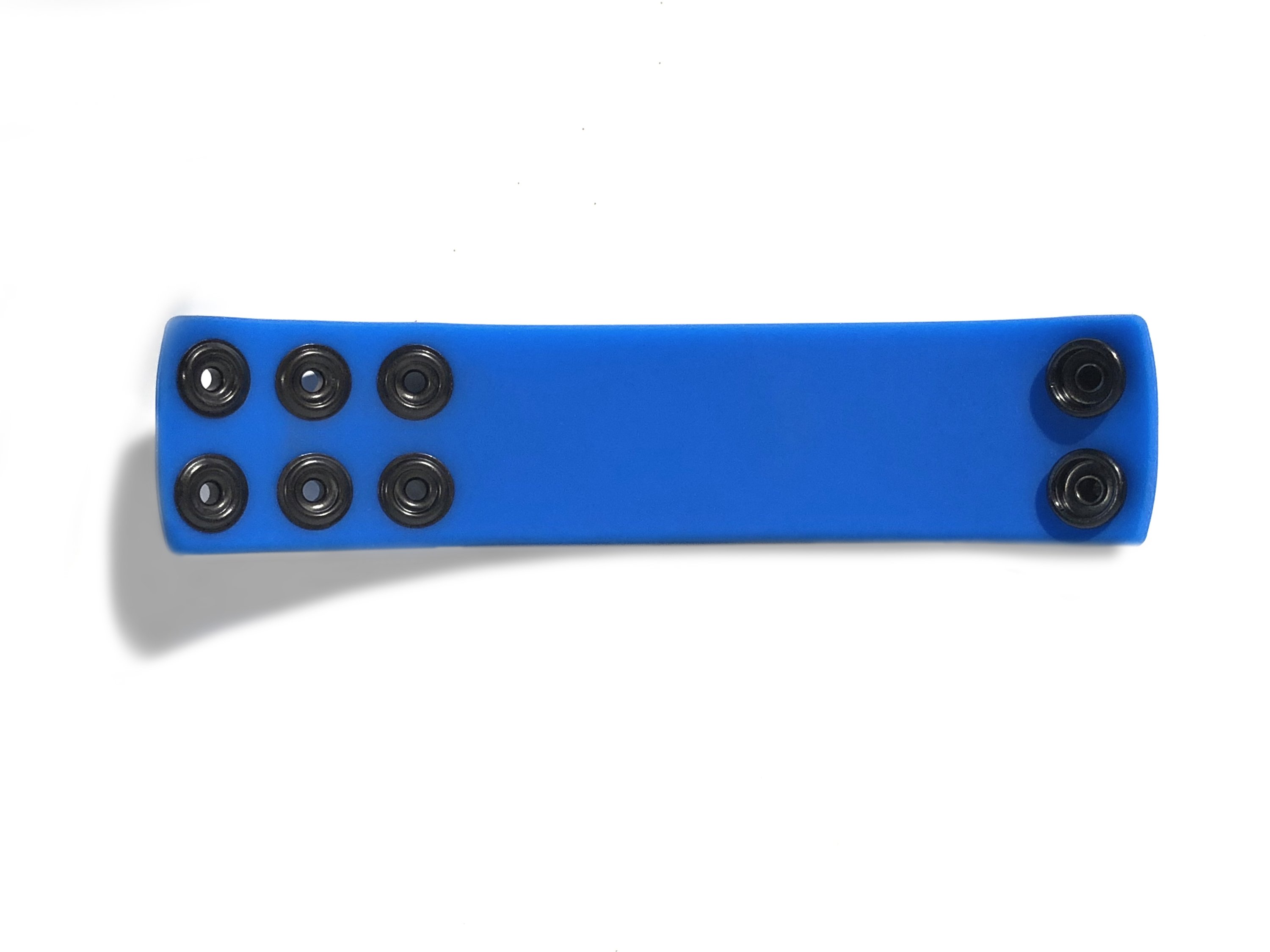 Ball Strap Blue made from soft touch silicone, featuring adjustable snaps for sizing and a sleek design, ideal for comfortable ball stretching.