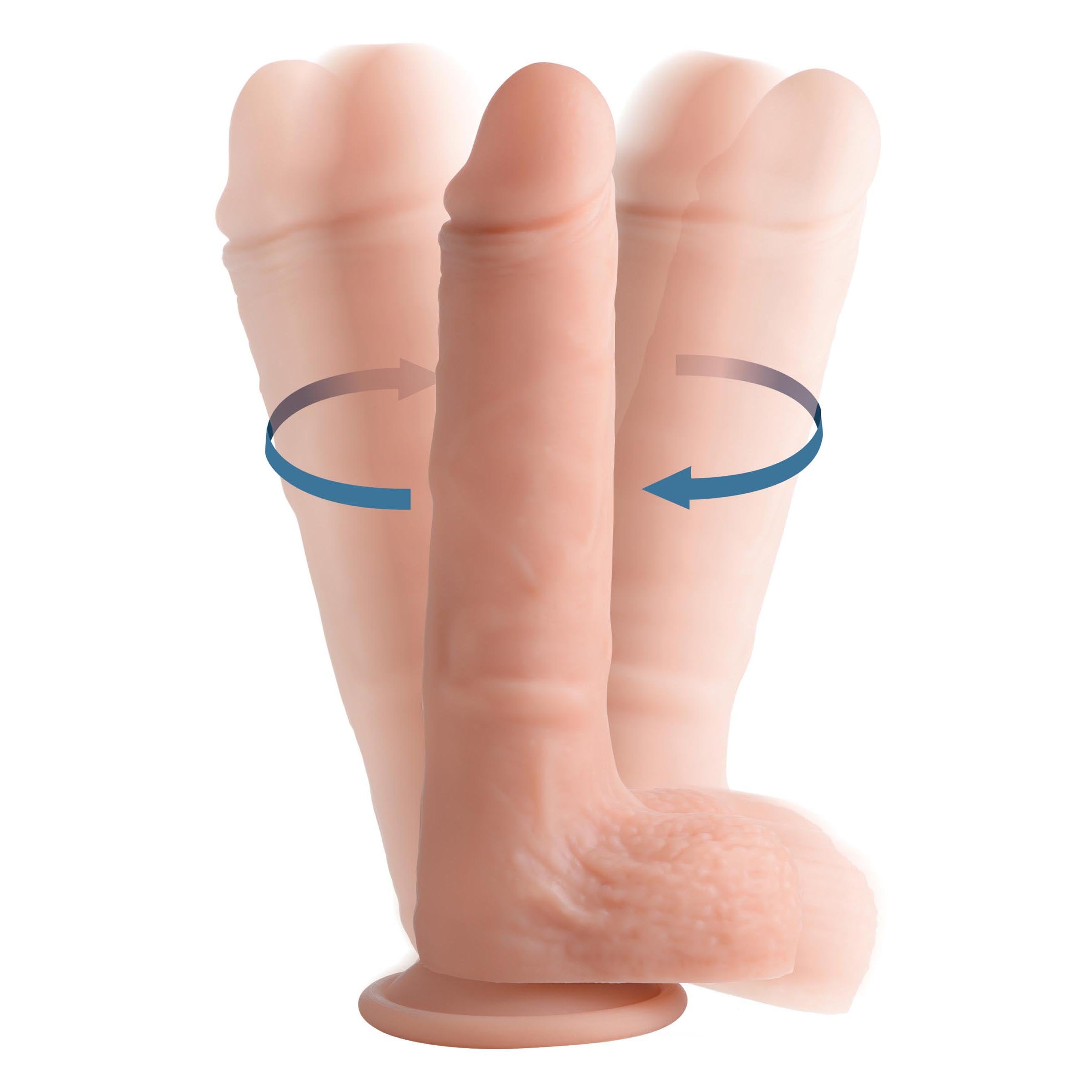 Big Shot Rotating Remote Control Silicone Dildo, 9 inches long with realistic texture and remote control.