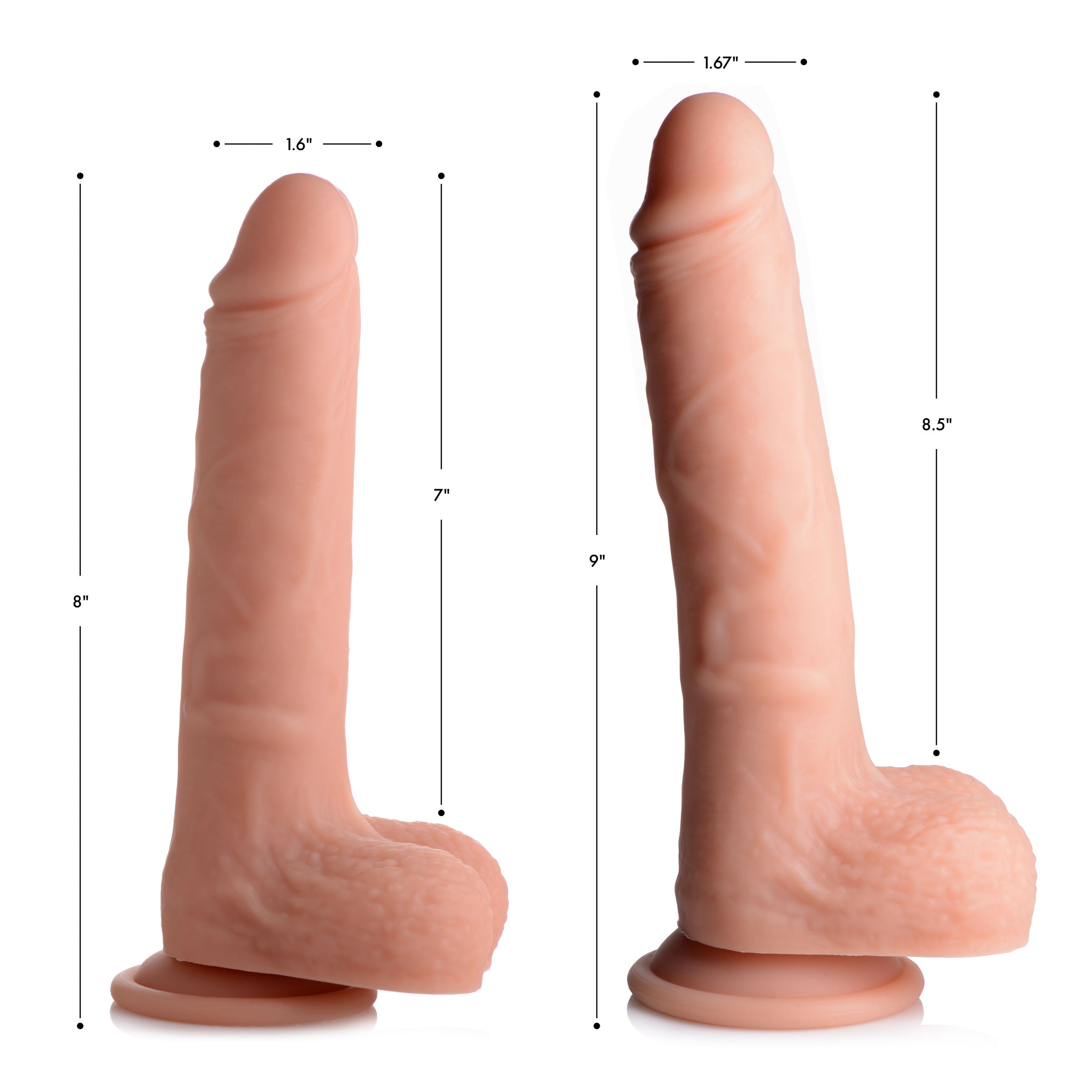 Big Shot Rotating Remote Control Silicone Dildo, 9 inches long with realistic texture and remote control.