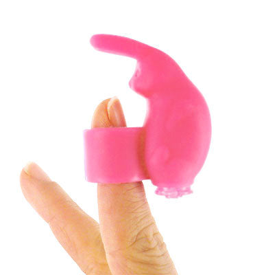 Bitty Bunny Fingertip Vibe in pink, designed for intimate pleasure with a whimsical bunny shape.