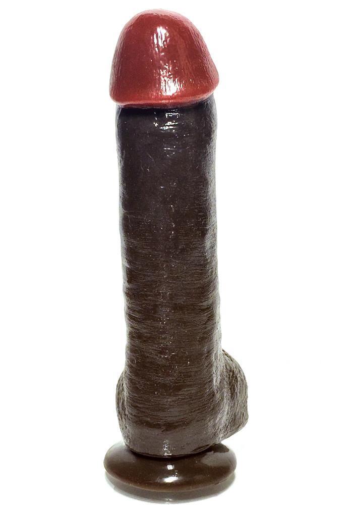 A massive 12-inch Black Balled Dildo with realistic veins and a strong suction cup base, designed for intense pleasure and hands-free fun.