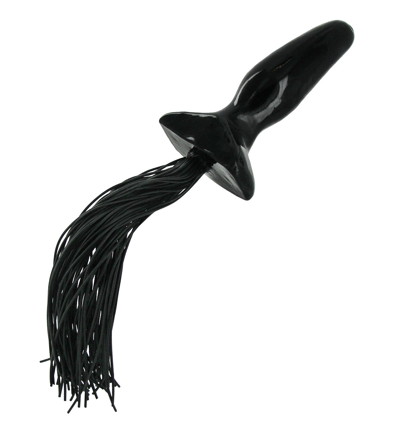 Black Licorice Plug + Tassel featuring a tapered design and rubber tassels for enhanced pleasure.