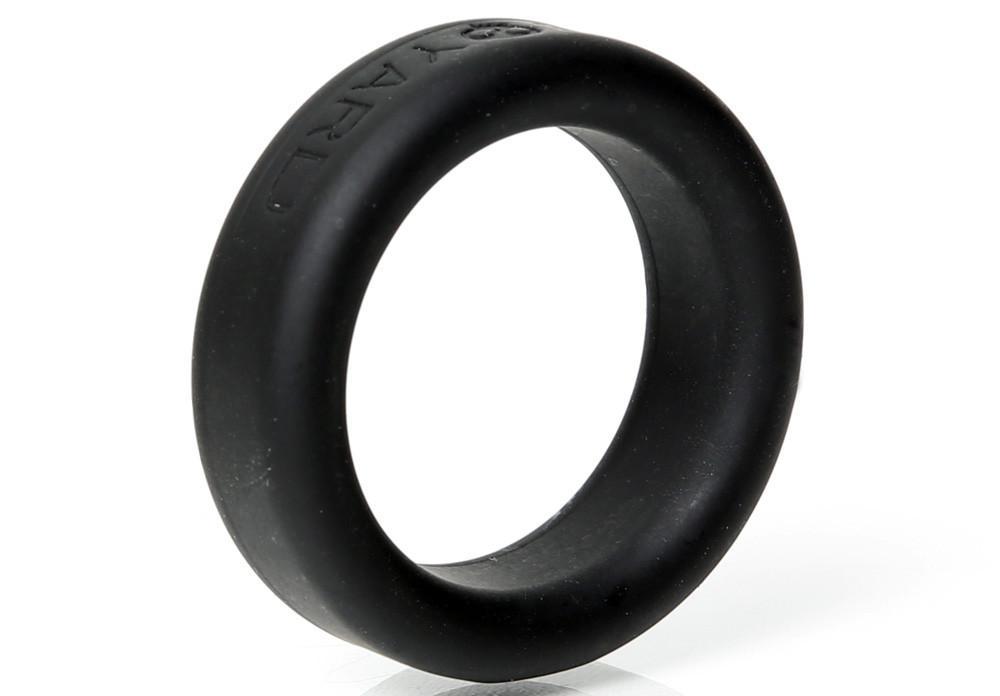 Boneyard Silicone Ring 30mm Black, made from medical-grade silicone, featuring a sleek design and 3X stretch for comfort and durability.