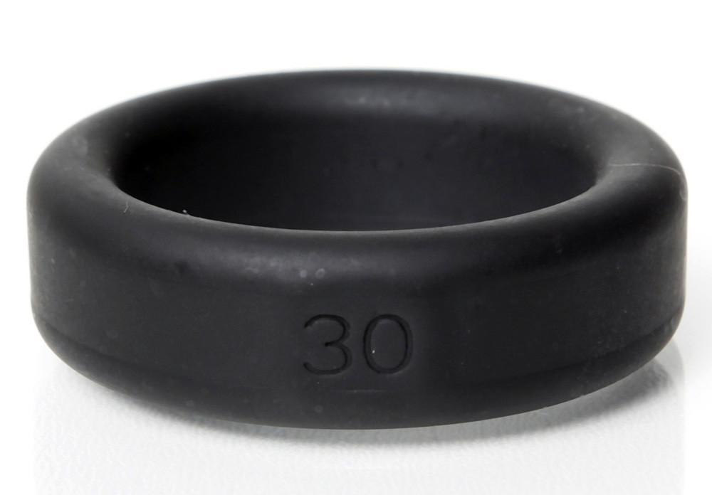 Boneyard Silicone Ring 30mm Black, made from medical-grade silicone, featuring a sleek design and 3X stretch for comfort and durability.