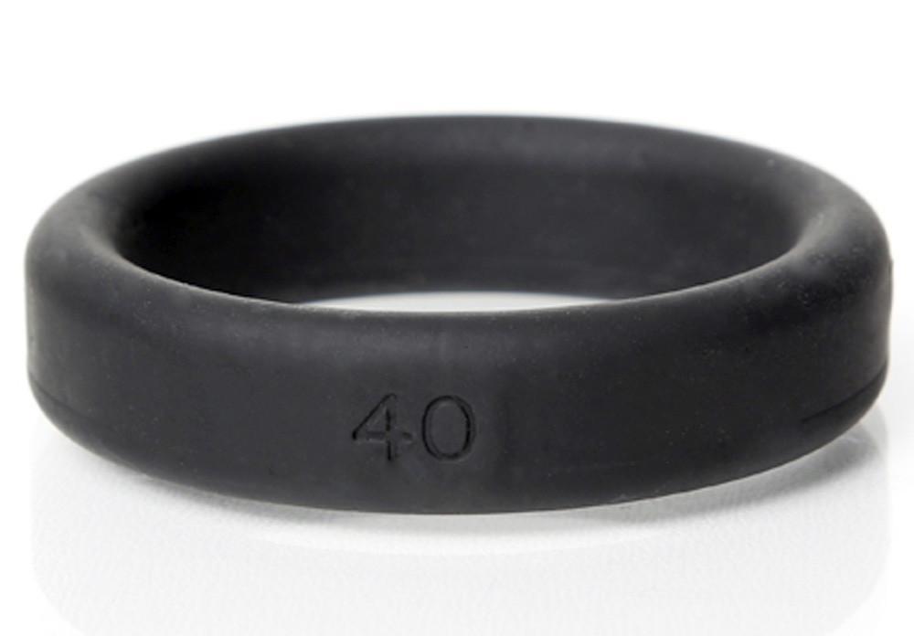 Boneyard Silicone Ring 40mm Black, featuring a sleek design and soft-touch silicone finish, ideal for comfort and durability during intimate play.