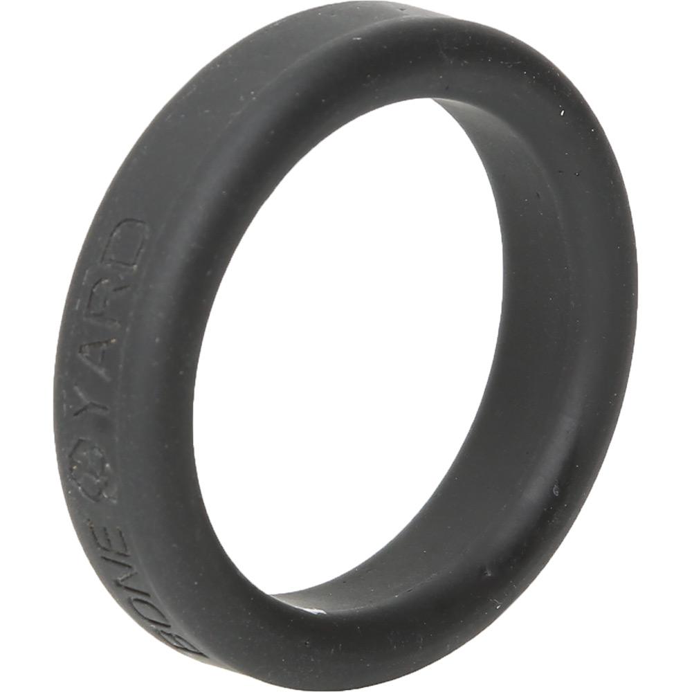 Boneyard Silicone Ring 40mm Black, featuring a sleek design and soft-touch silicone finish, ideal for comfort and durability during intimate play.