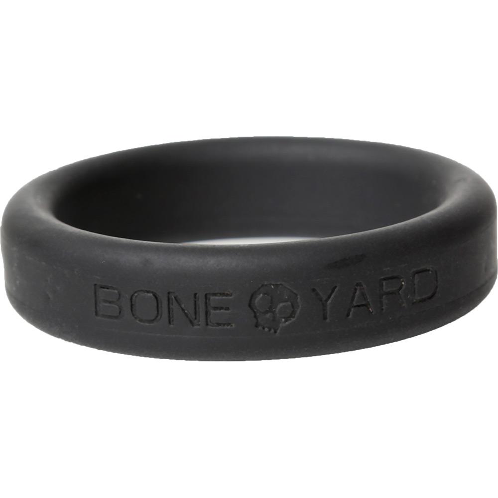 Boneyard Silicone Ring 40mm Black, featuring a sleek design and soft-touch silicone finish, ideal for comfort and durability during intimate play.