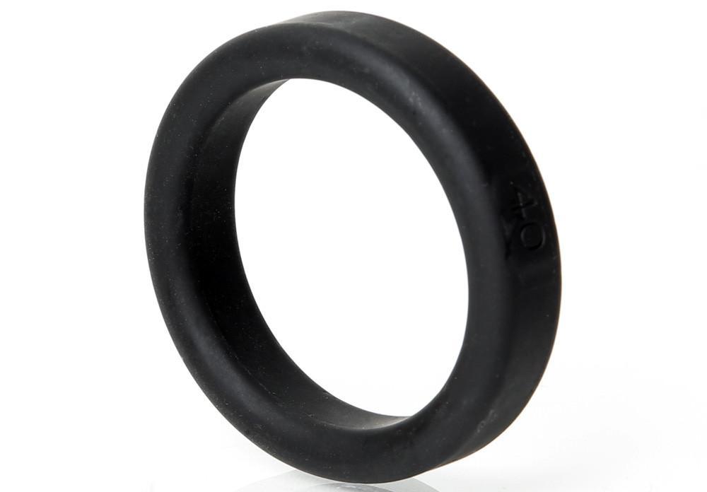 Boneyard Silicone Ring 40mm Black, featuring a sleek design and soft-touch silicone finish, ideal for comfort and durability during intimate play.