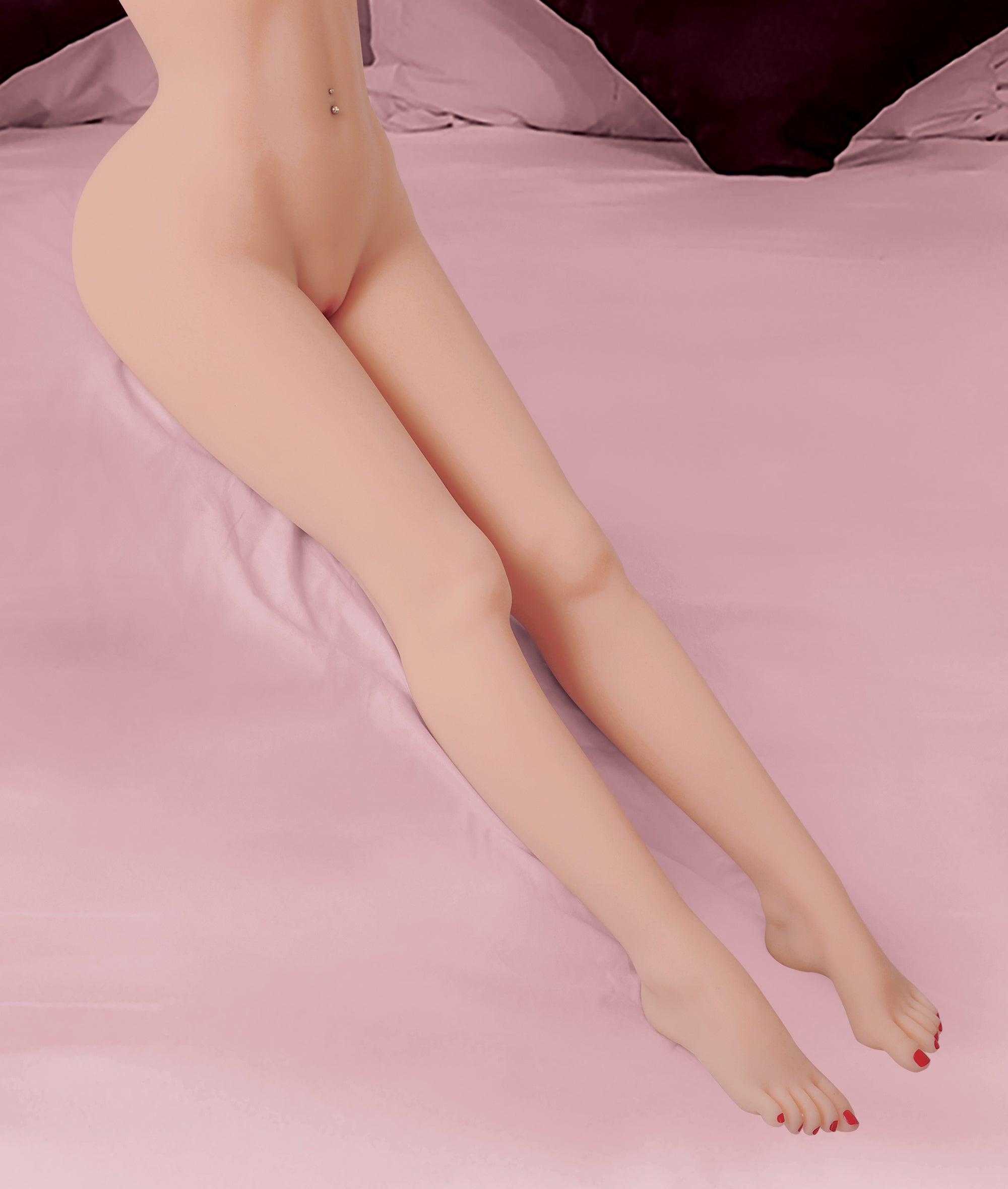 Realistic Bottoms Up Poseable Legs with heating wand and accessories, designed for leg fetish play.