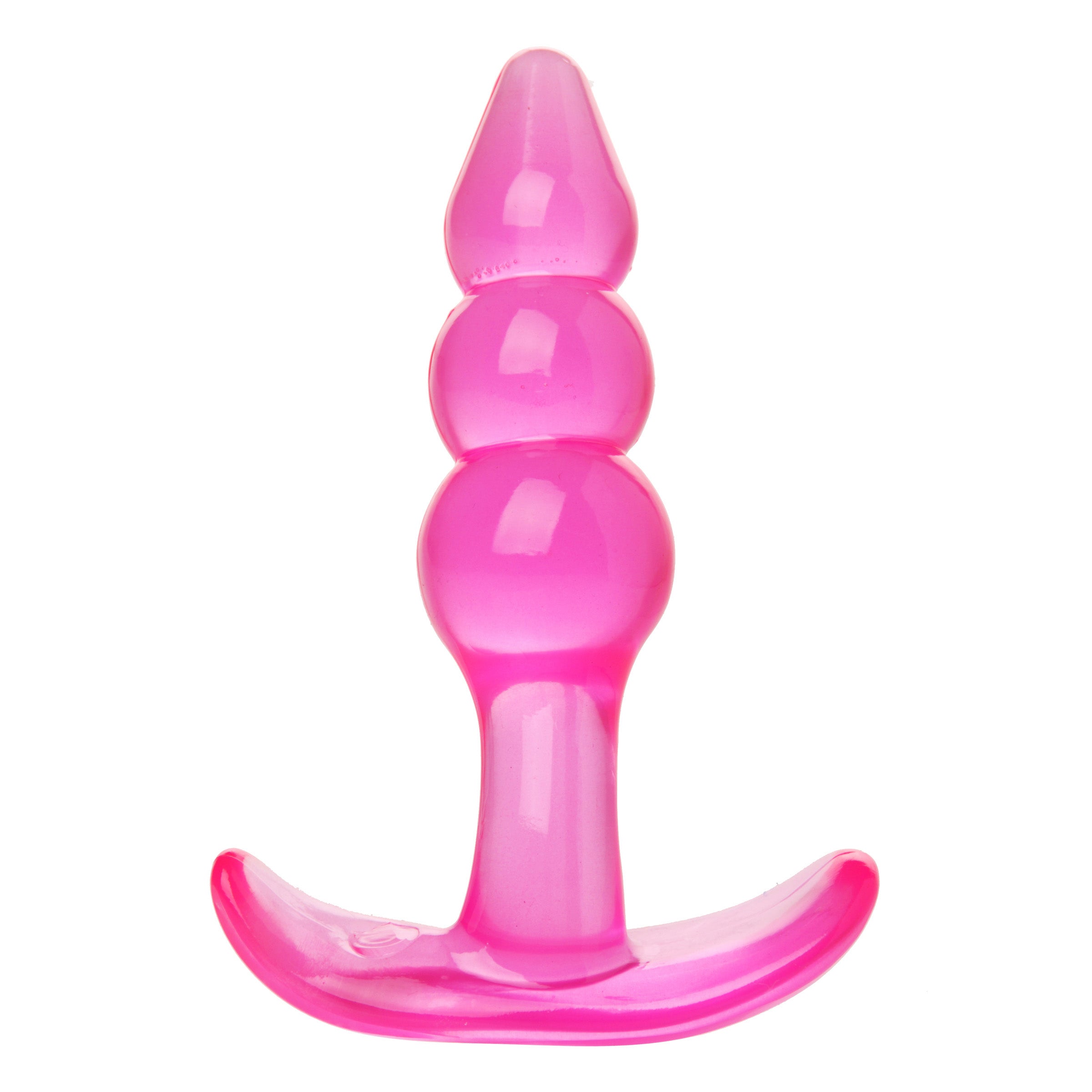 Bubbles Bumpy Starter Anal Plug in pink, featuring a soft flexible tip and oval bulbs for enhanced stimulation.