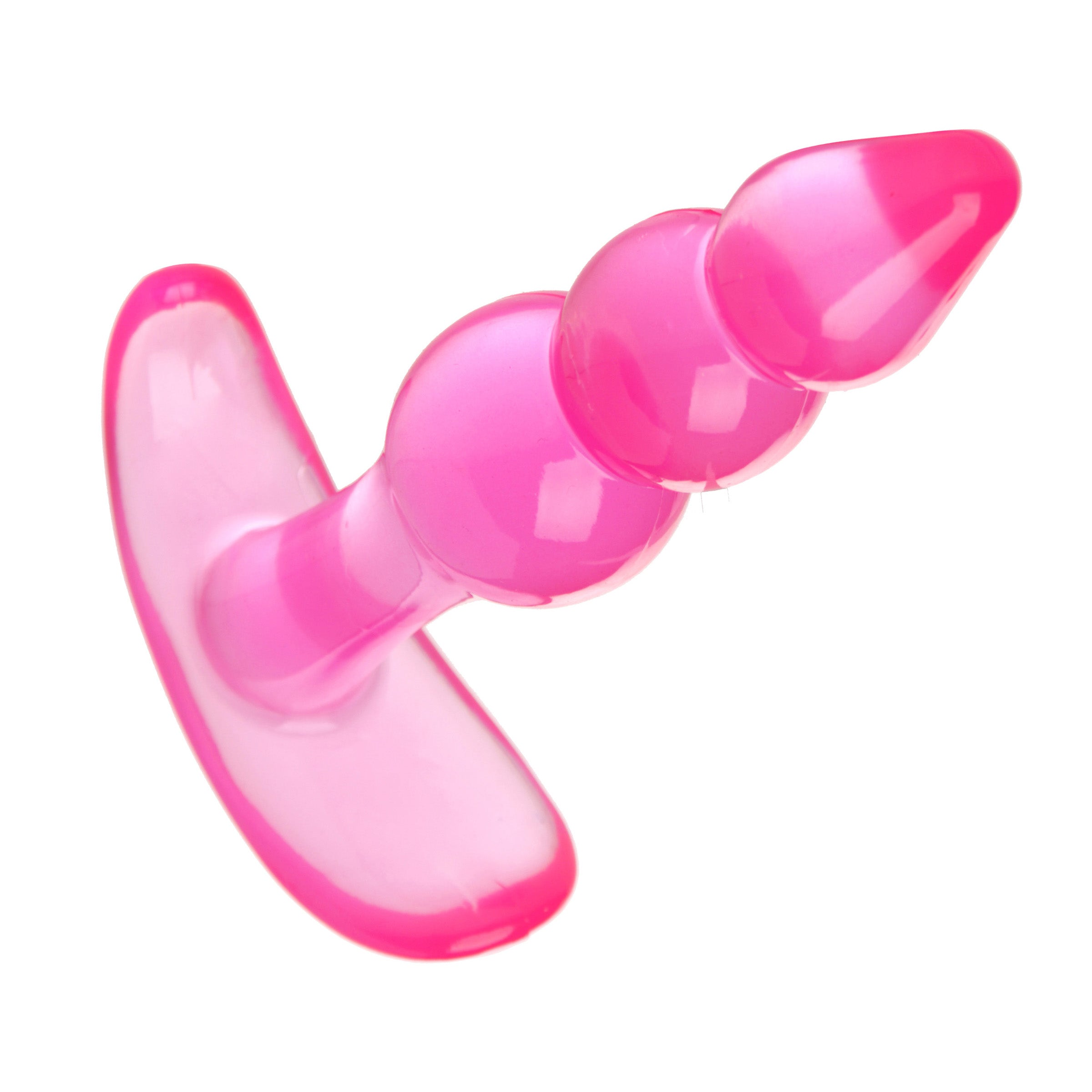 Bubbles Bumpy Starter Anal Plug in pink, featuring a soft flexible tip and oval bulbs for enhanced stimulation.