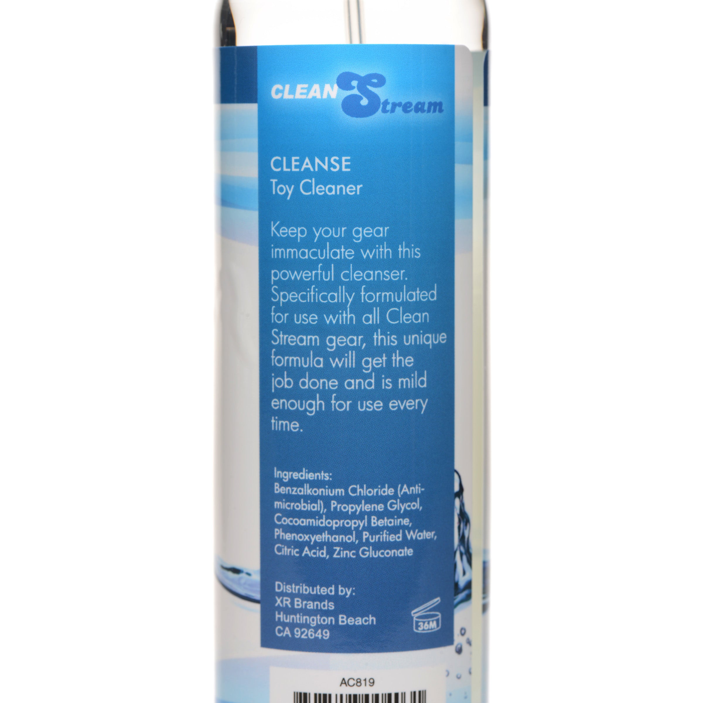 CleanStream Cleanse Natural Cleaner spray bottle, 8 oz., designed for gentle cleaning of gear and toys.