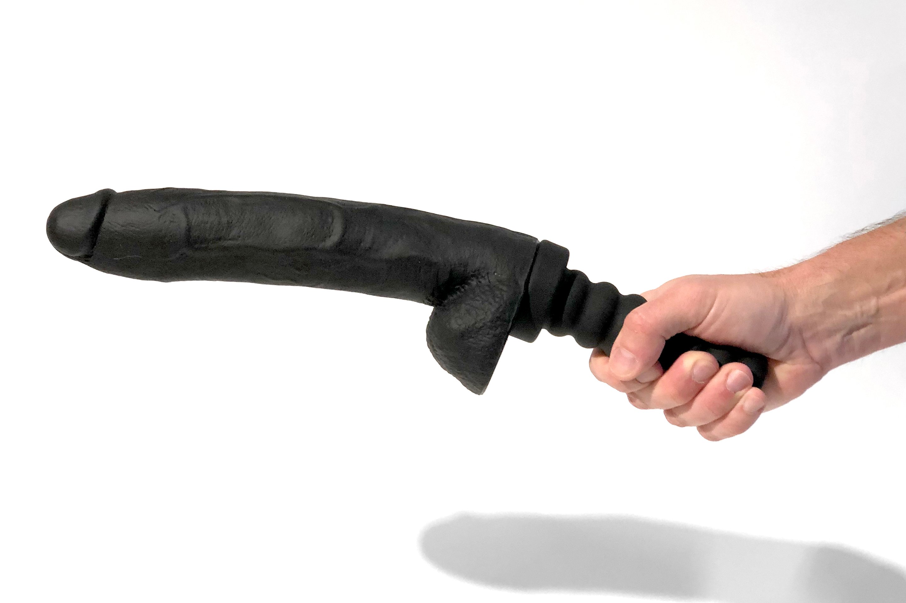 A realistic 10-inch cock molded from porn star Aron Ridge, made of soft touch silicone with interchangeable bases for versatile use.