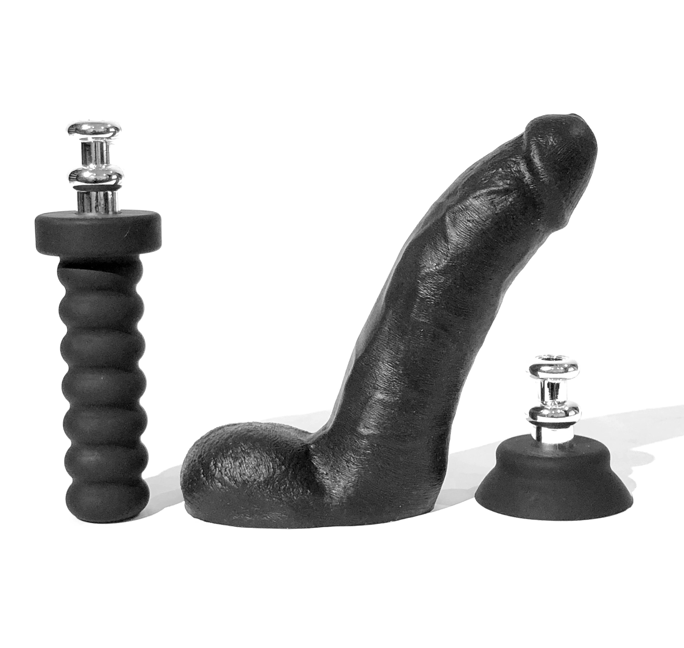 Cock 8 inch adult toy moulded from Adam Killian, featuring soft touch silicone and interchangeable bases for versatile pleasure.