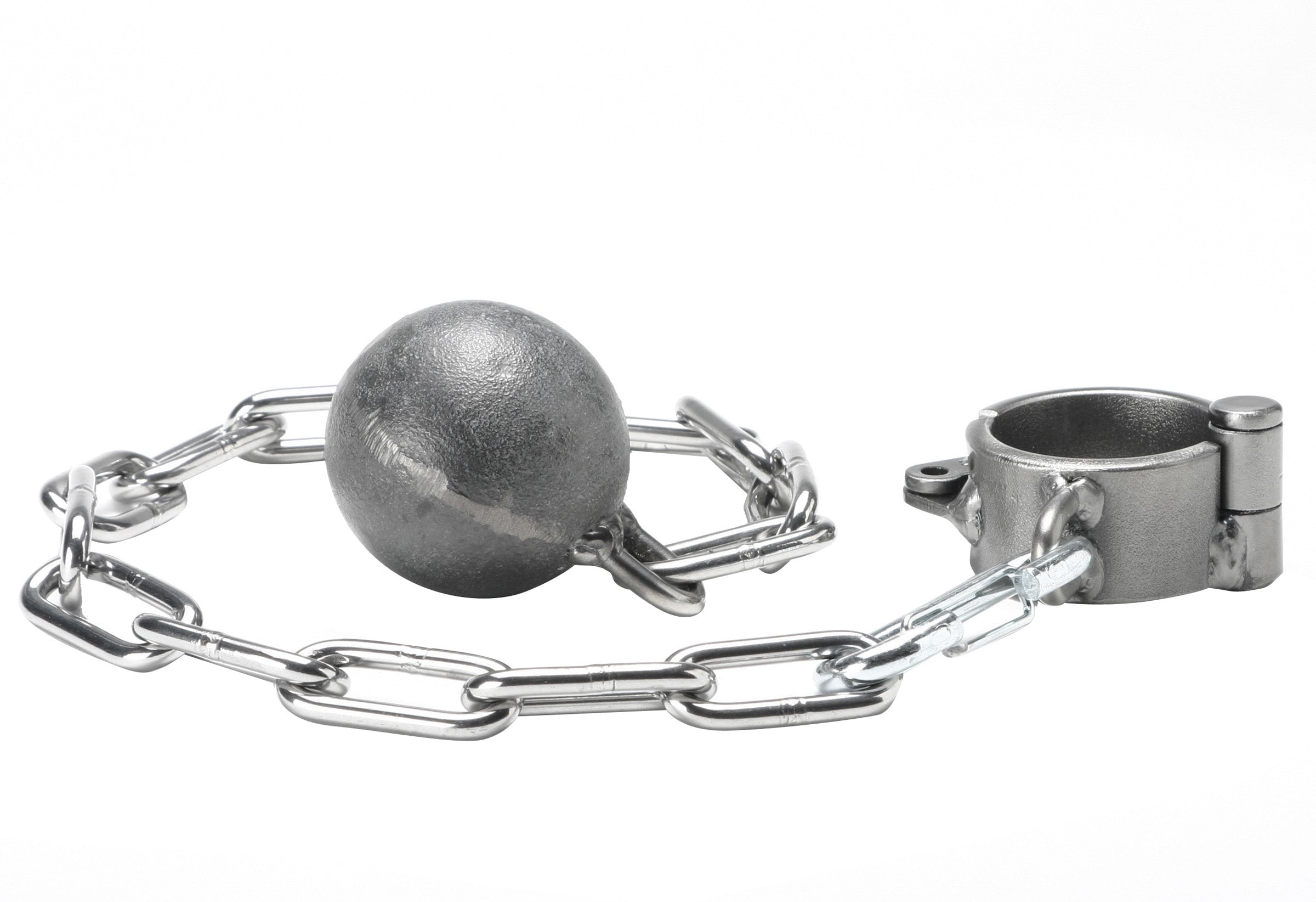 Cock Ring and Ball Weight Set in stainless steel, featuring a cock ring, ball weight, and nickel snap clip for enhanced pleasure.