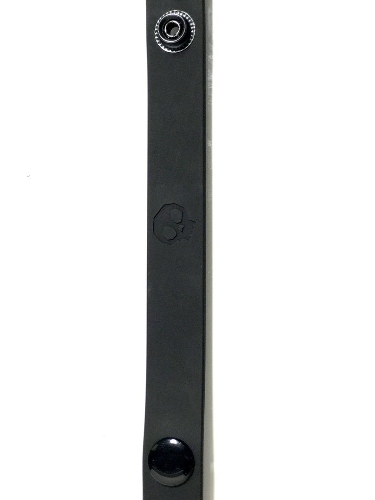 Cock Strap Black made from soft touch silicone, featuring adjustable snap sizing slots for comfort and durability, ideal for enhancing bulge.