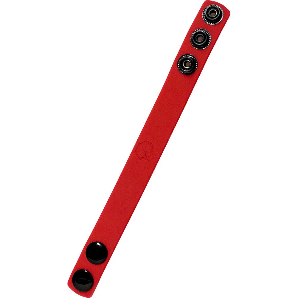 Cock Strap Red made of soft touch silicone, featuring multiple snap sizing options for a comfortable fit, ideal for enhancing intimate experiences.