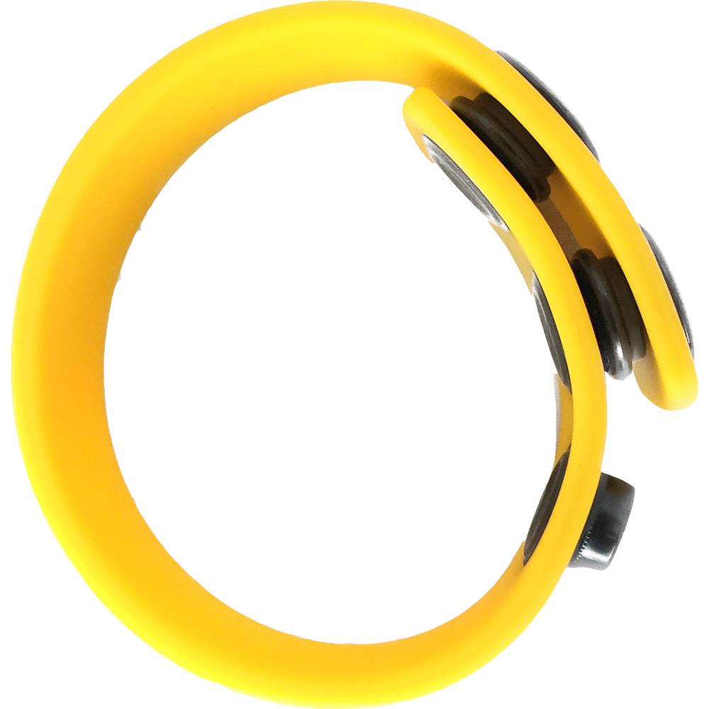 Cock Strap Yellow made of soft touch silicone with adjustable snap rings for comfort and durability, designed for enhancing performance.