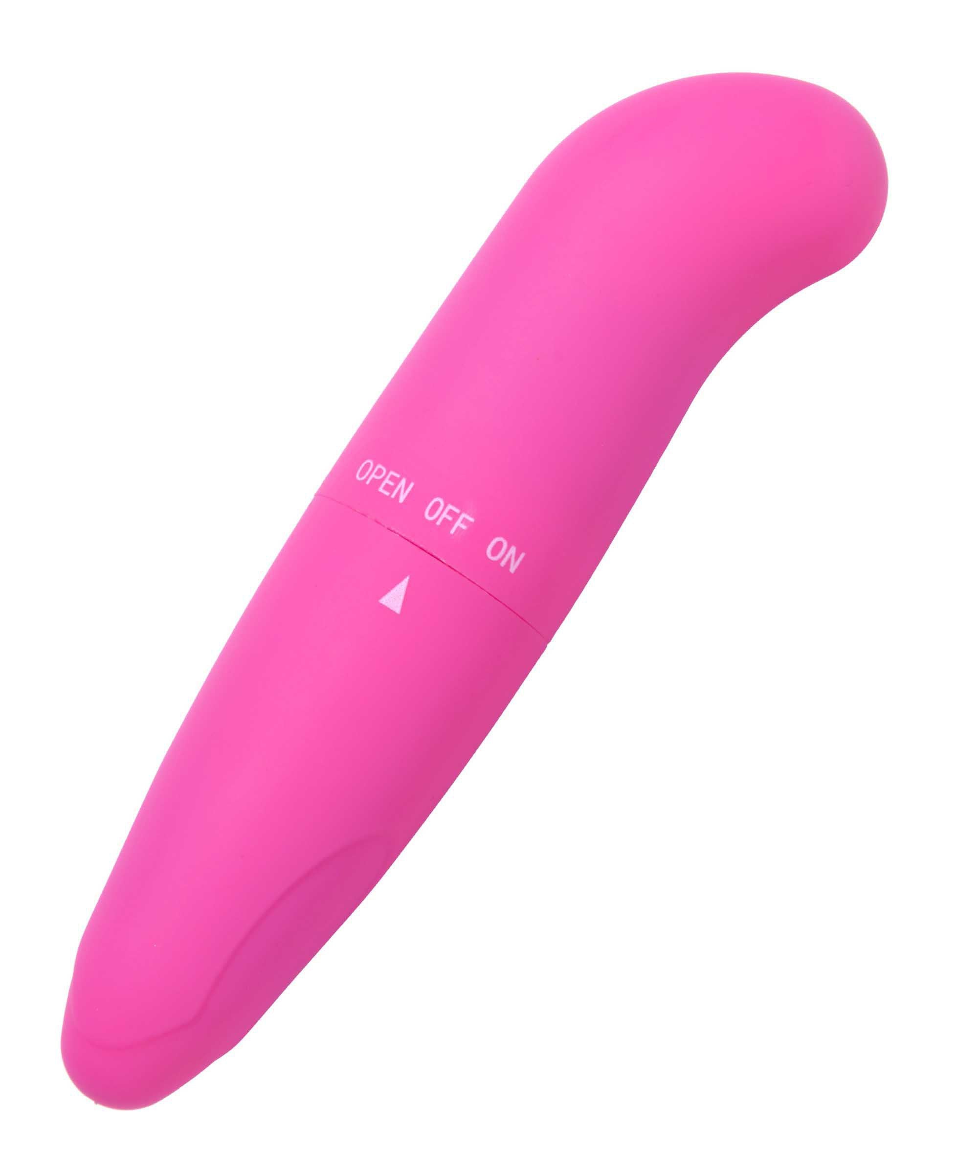 DELIGHTFUL CURVE Intimate Massager in pink with a sleek velvet soft design and a curved tip for targeted stimulation.