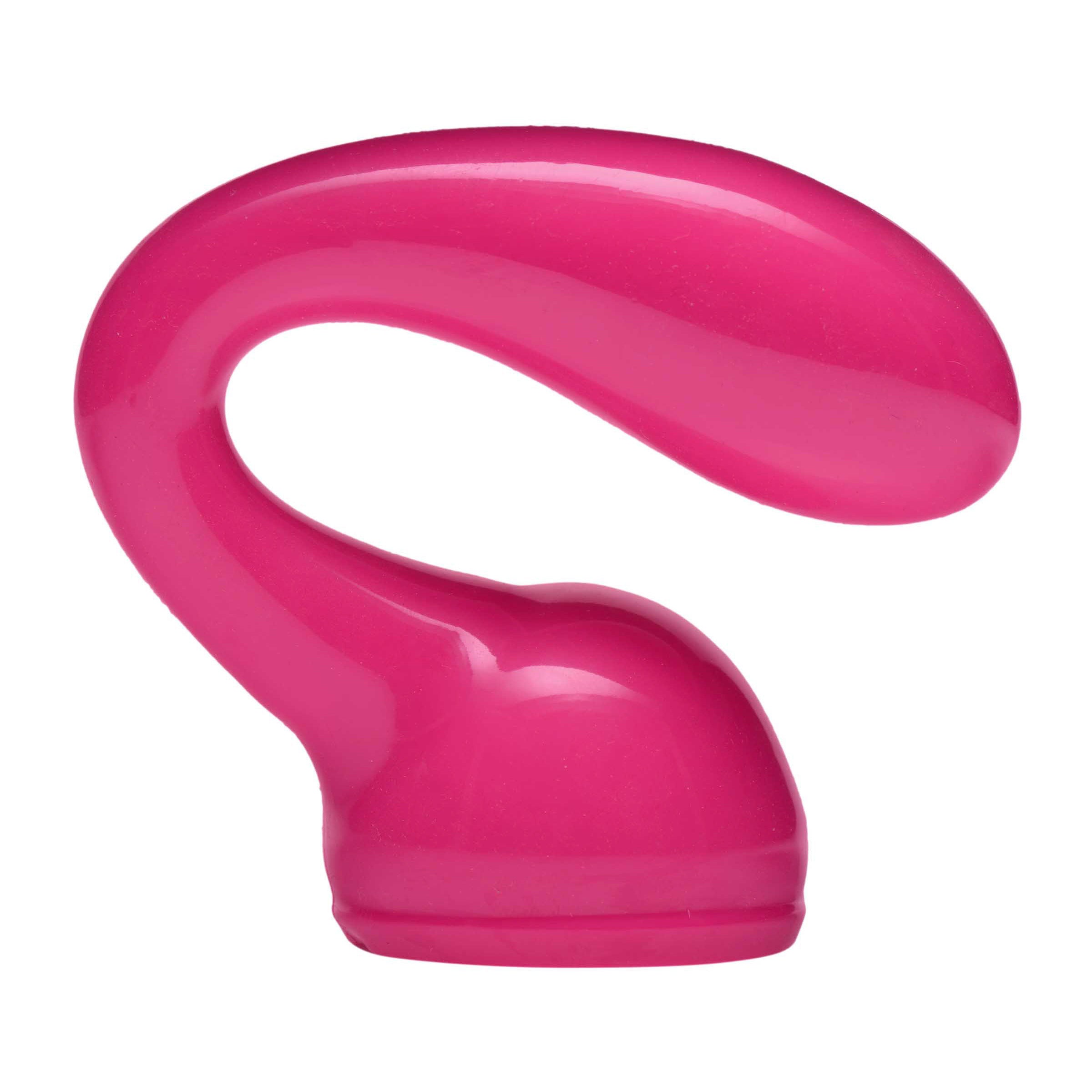 Deep Glider Wand Massager Attachment in pink, featuring a curved neck and bulbous tip for enhanced G and P-spot stimulation.