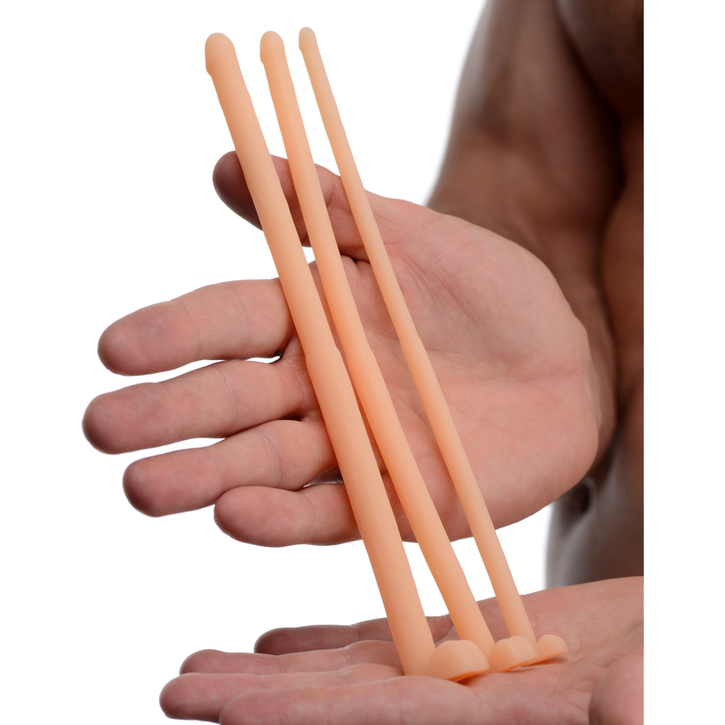 Dockers Silicone Urethral Penis Sound Set featuring three sizes with textured design for enhanced pleasure.