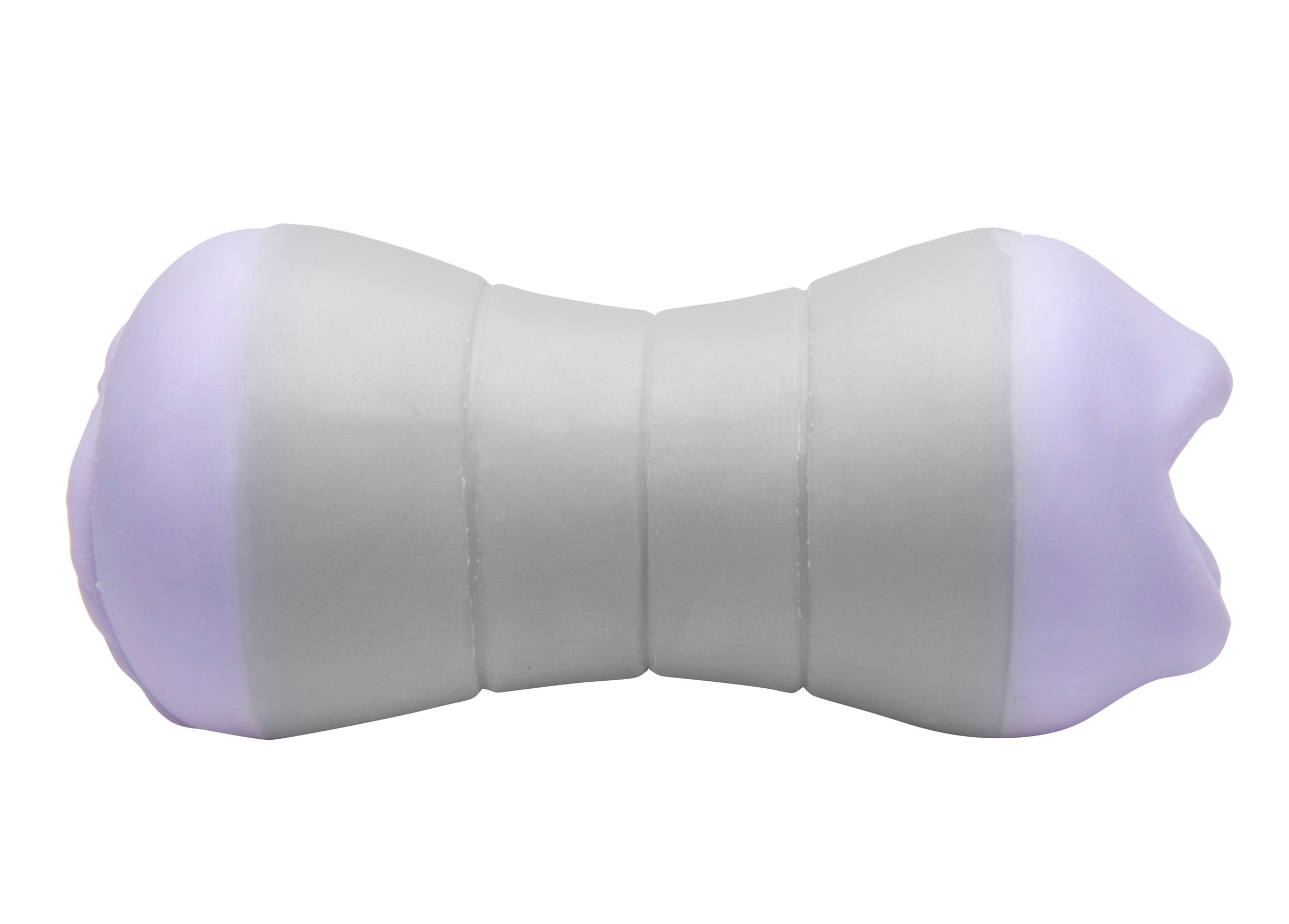 Double Sided Pussy and Blow Job Stroker in purple, showcasing dual openings for enhanced pleasure.