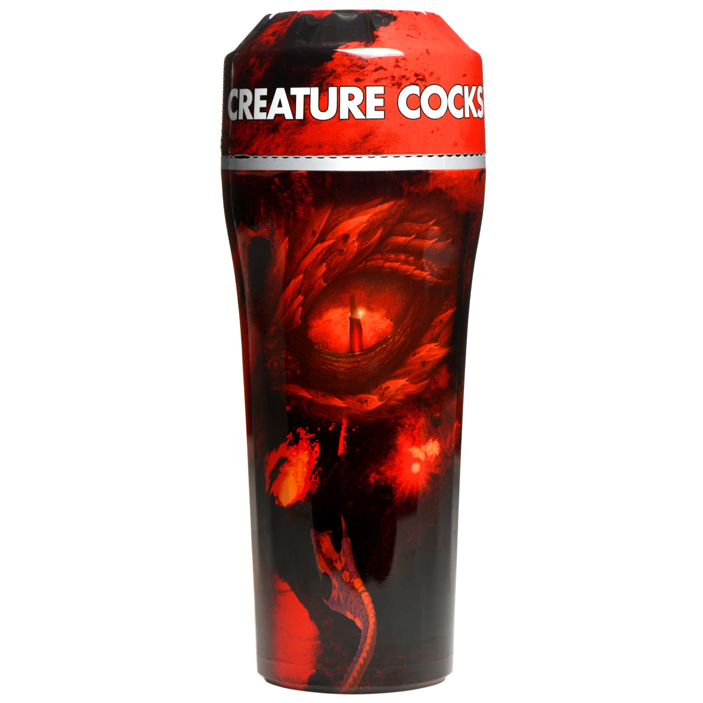 Dragon Snatch Dragon Stroker featuring a scaly red design and textured interior for enhanced pleasure.