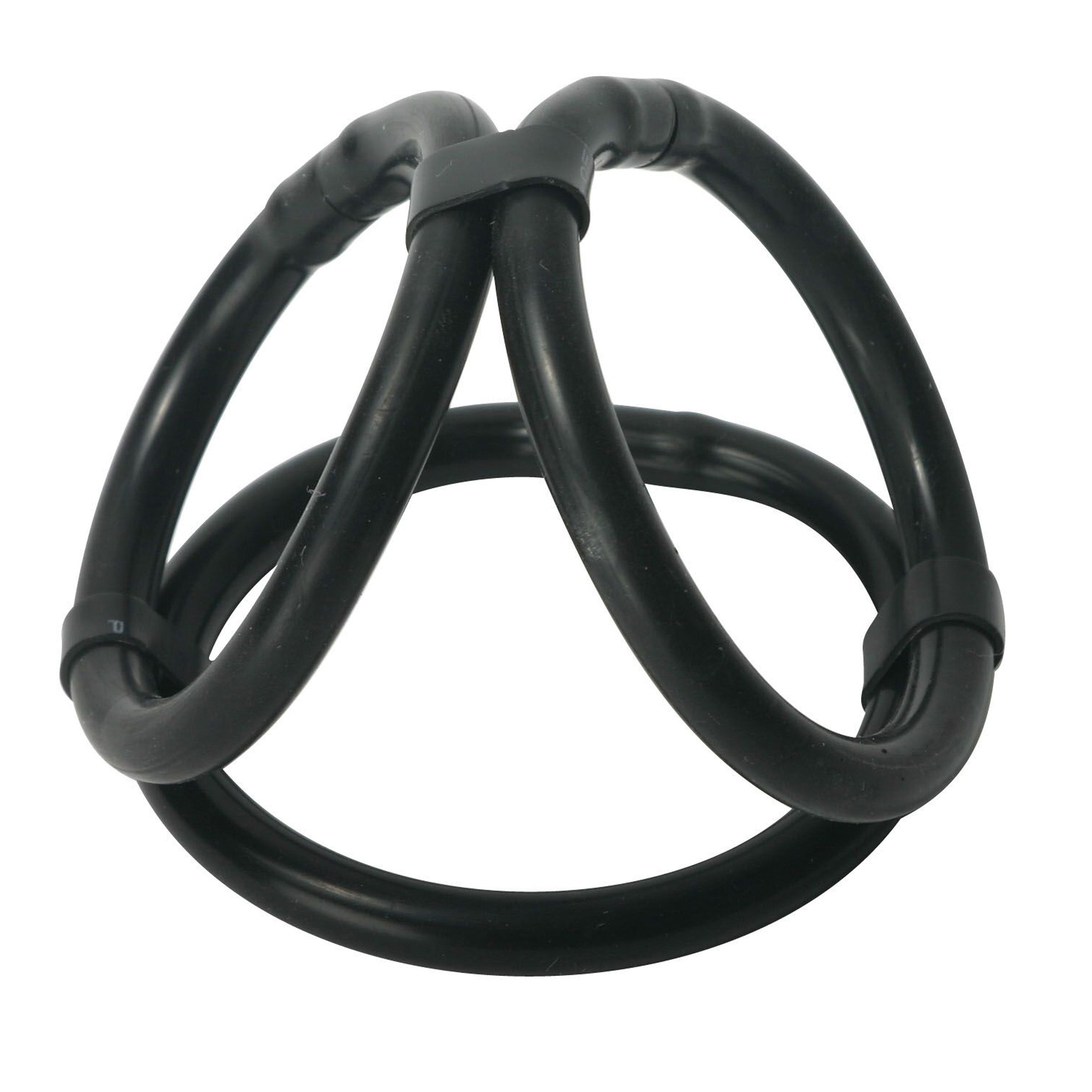 Easy Release Tri Cock and Ball Ring in black silicone, designed for enhanced pleasure and customizable fit.