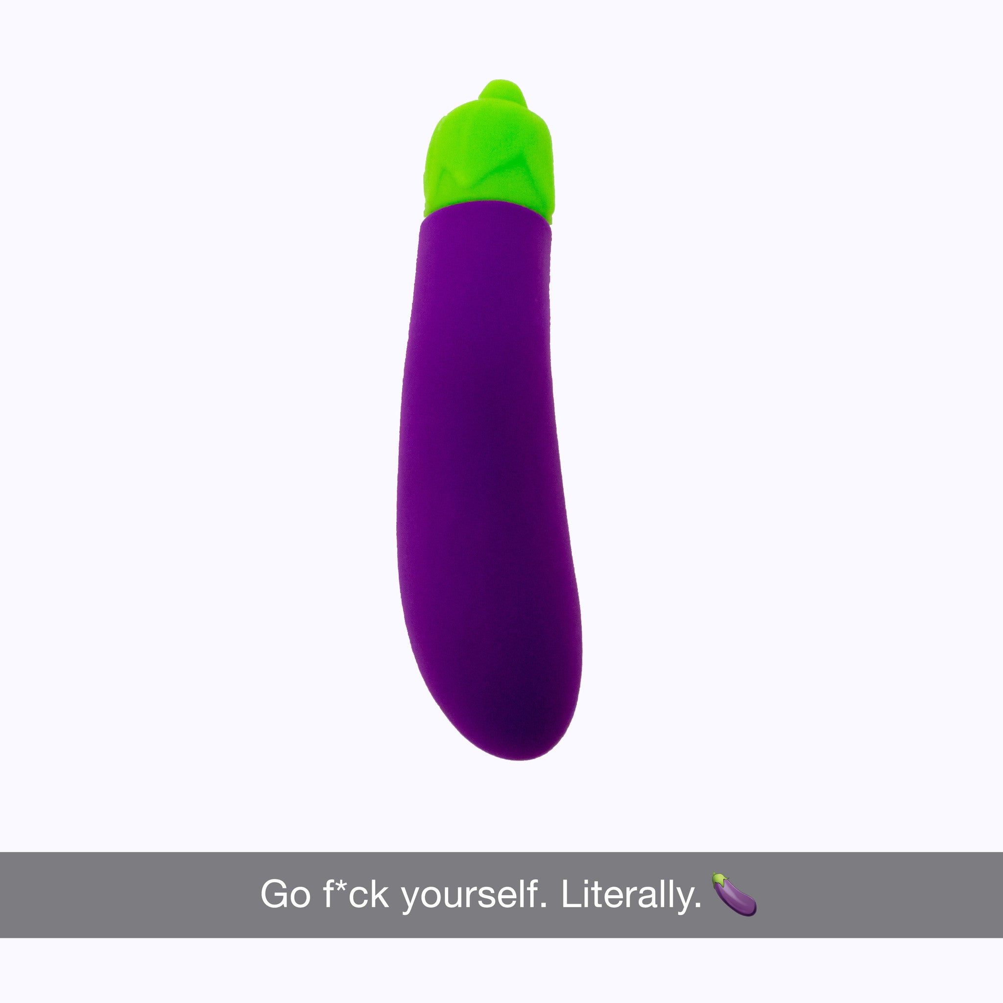 A vibrant purple eggplant-shaped vibrator with a sleek design, showcasing its 10 vibration settings and waterproof features.