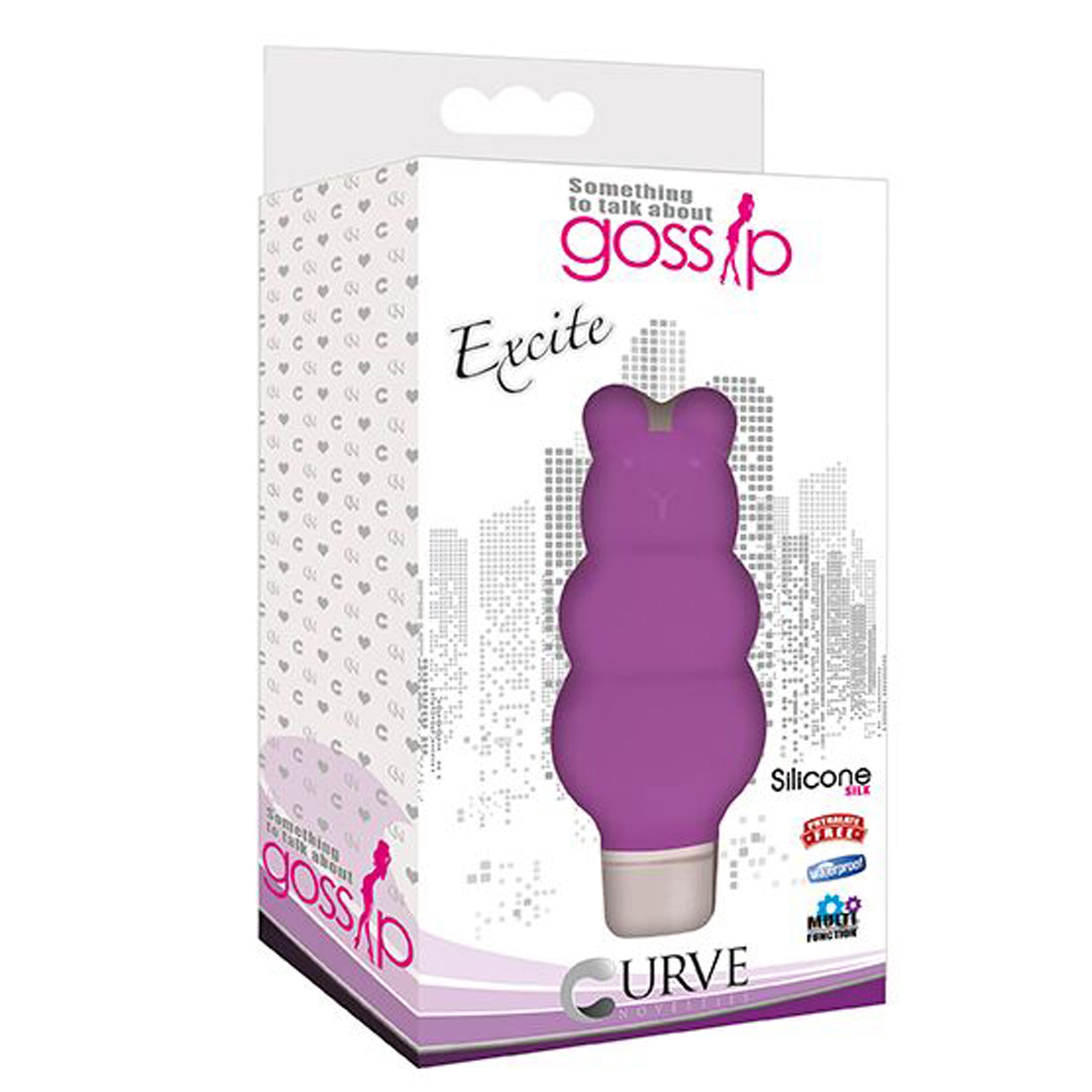 Excite Silicone Ripple Bullet Vibe in Purple, featuring tapered bubbles for stimulation and a sleek design.