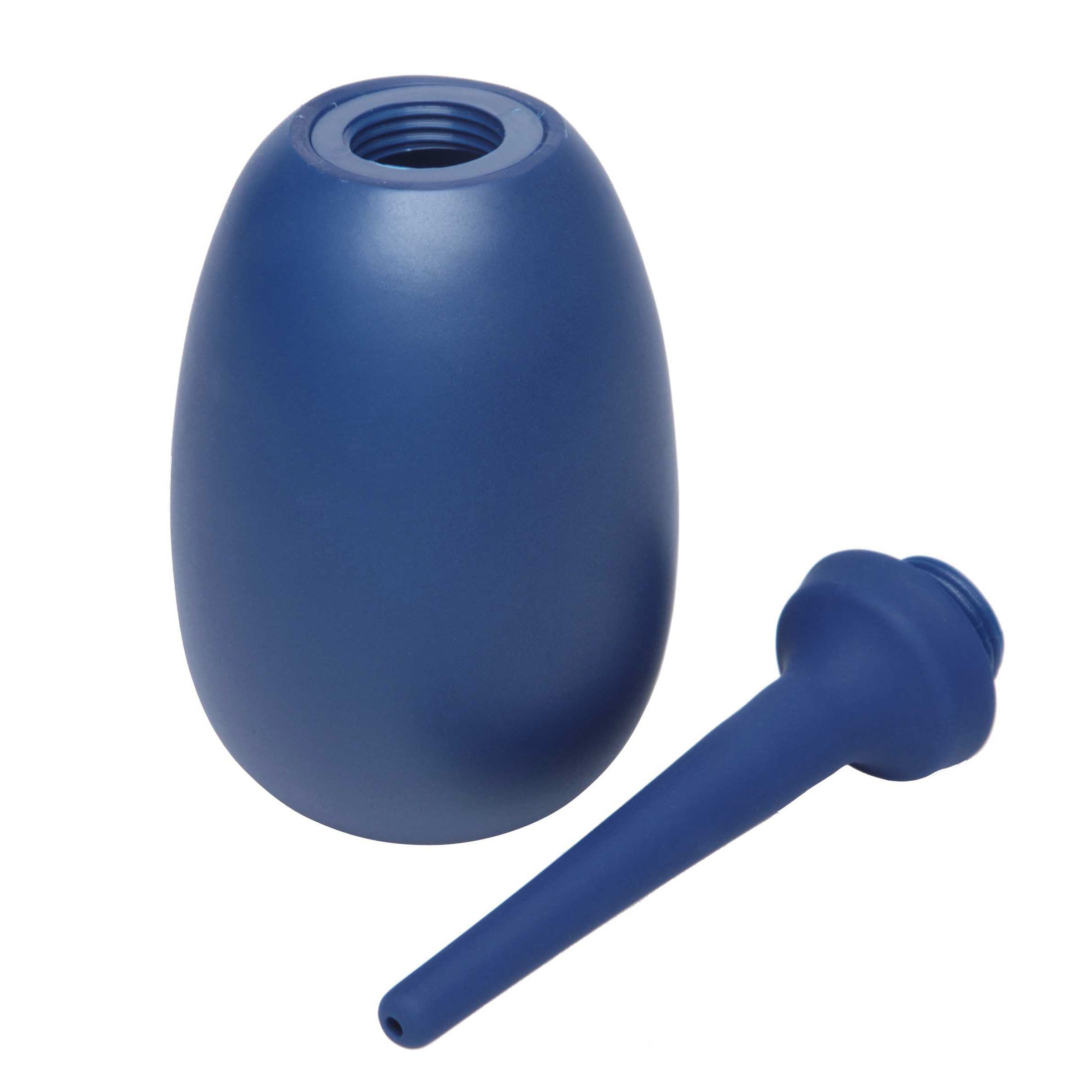 Flex Tip Cleansing Enema Bulb in blue, made of body-safe silicone with a flexible tapered tip for comfort.