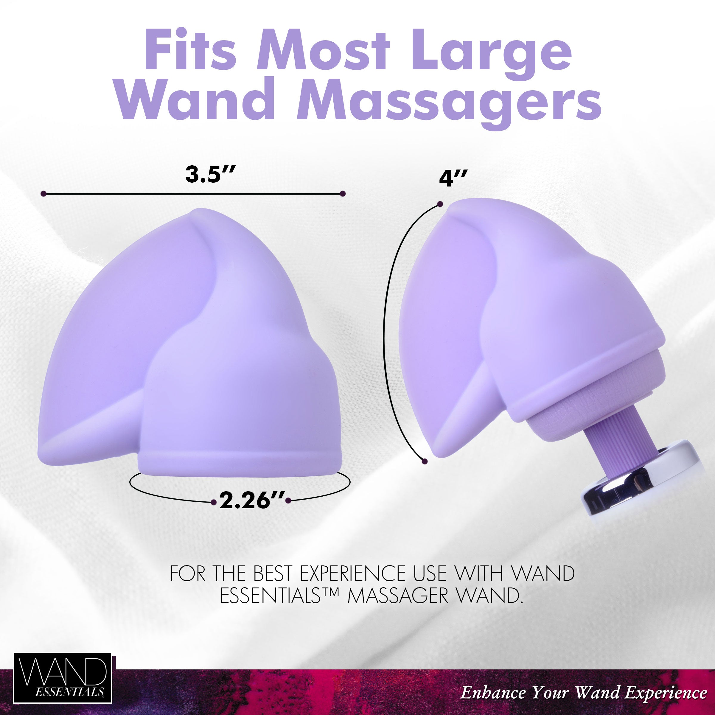 Flutter Tip Wand Attachment in purple silicone, designed for enhanced pleasure with wand massagers.