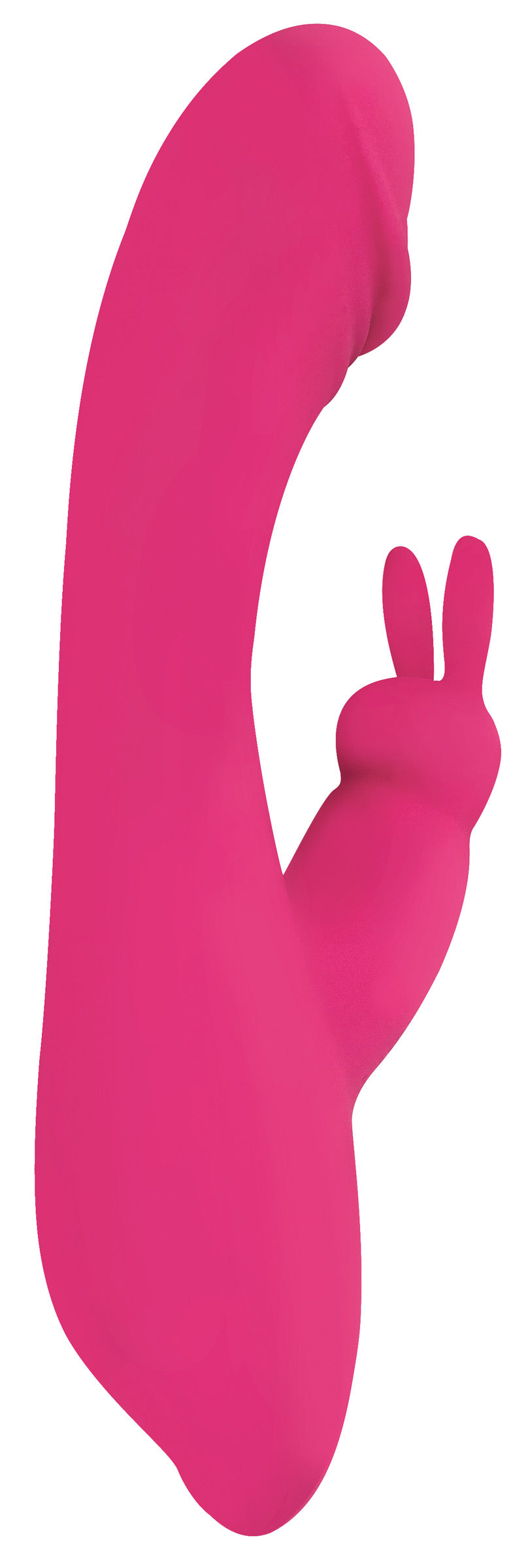 Flutters 10X Silicone Rechargeable Vibrator in pink with ergonomic design and bunny clitoral stimulator.