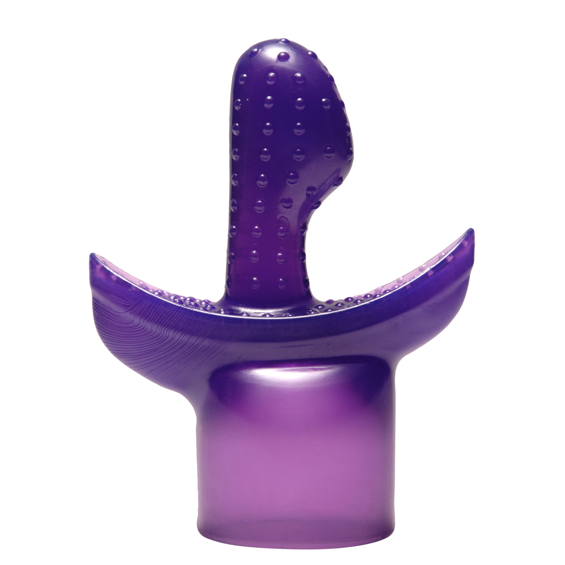 G Tip Wand Massager Attachment in purple, designed for G-spot and clitoral stimulation with textured insertable arm.