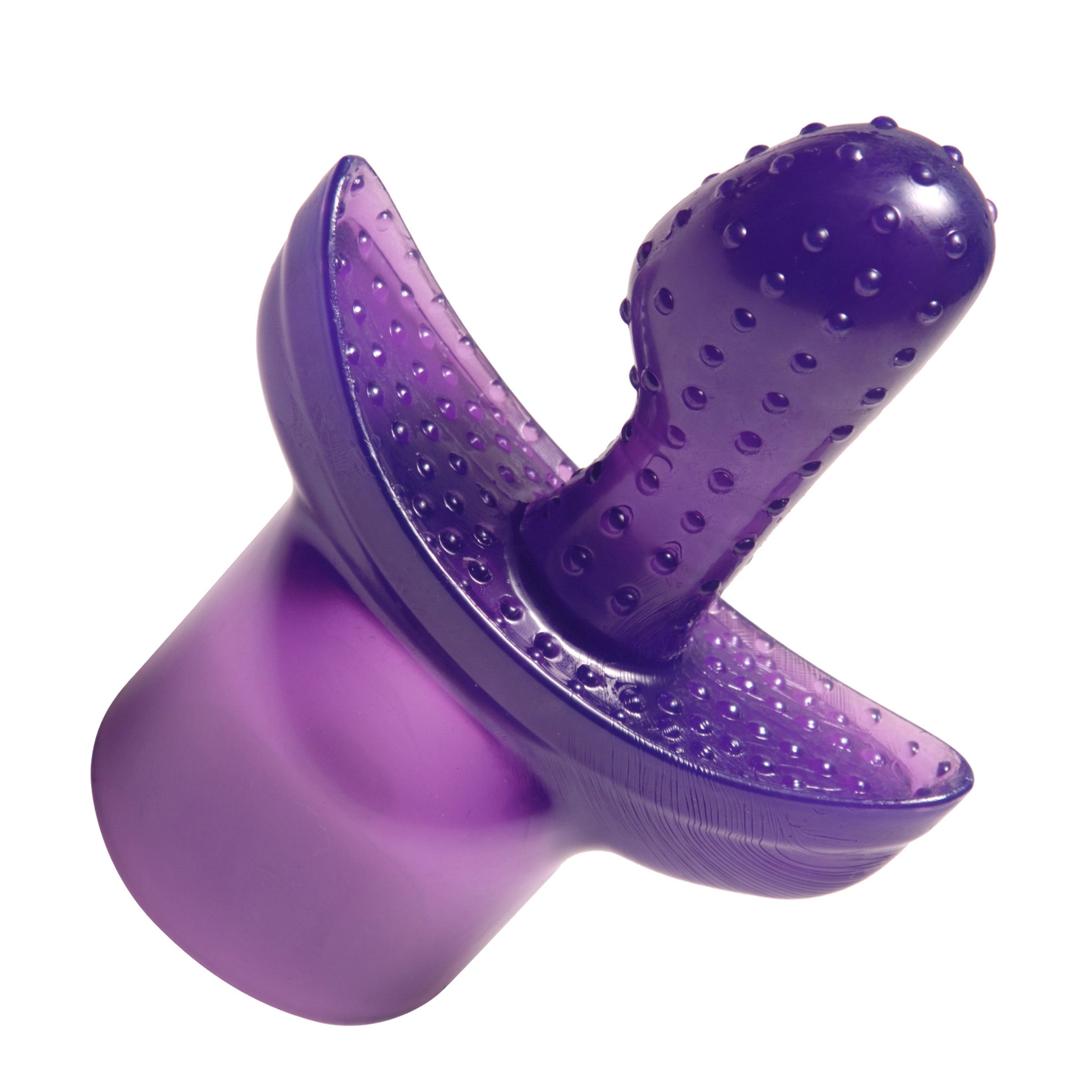 G Tip Wand Massager Attachment in purple, designed for G-spot and clitoral stimulation with textured insertable arm.