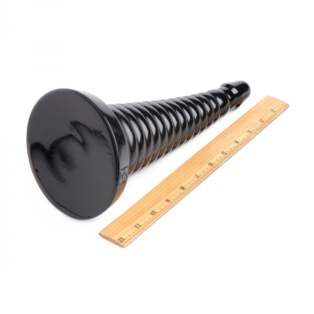 Giant Ribbed Anal Cone with gradual size increase and ribbed texture, designed for anal stretching and pleasure.