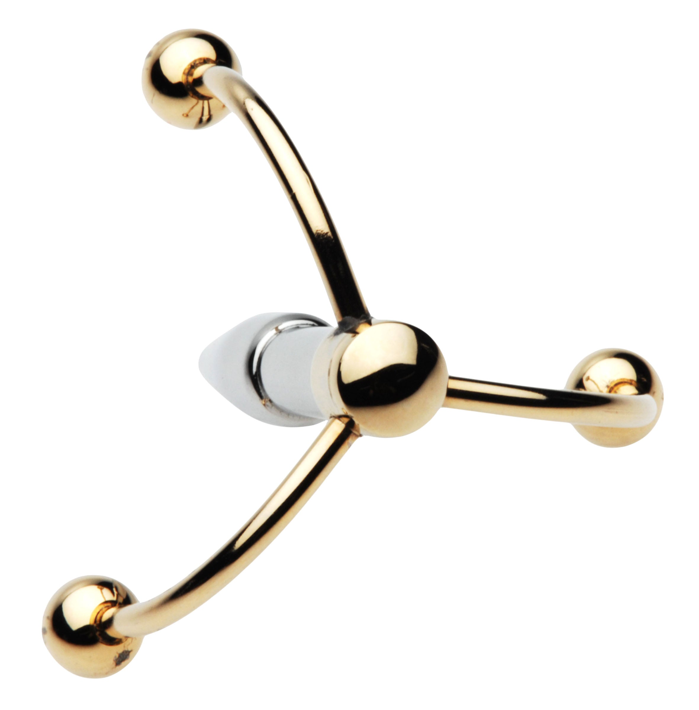 Golden Claw Head Urethral Plug made of stainless steel with claw design and ball-tipped arms for stimulation.