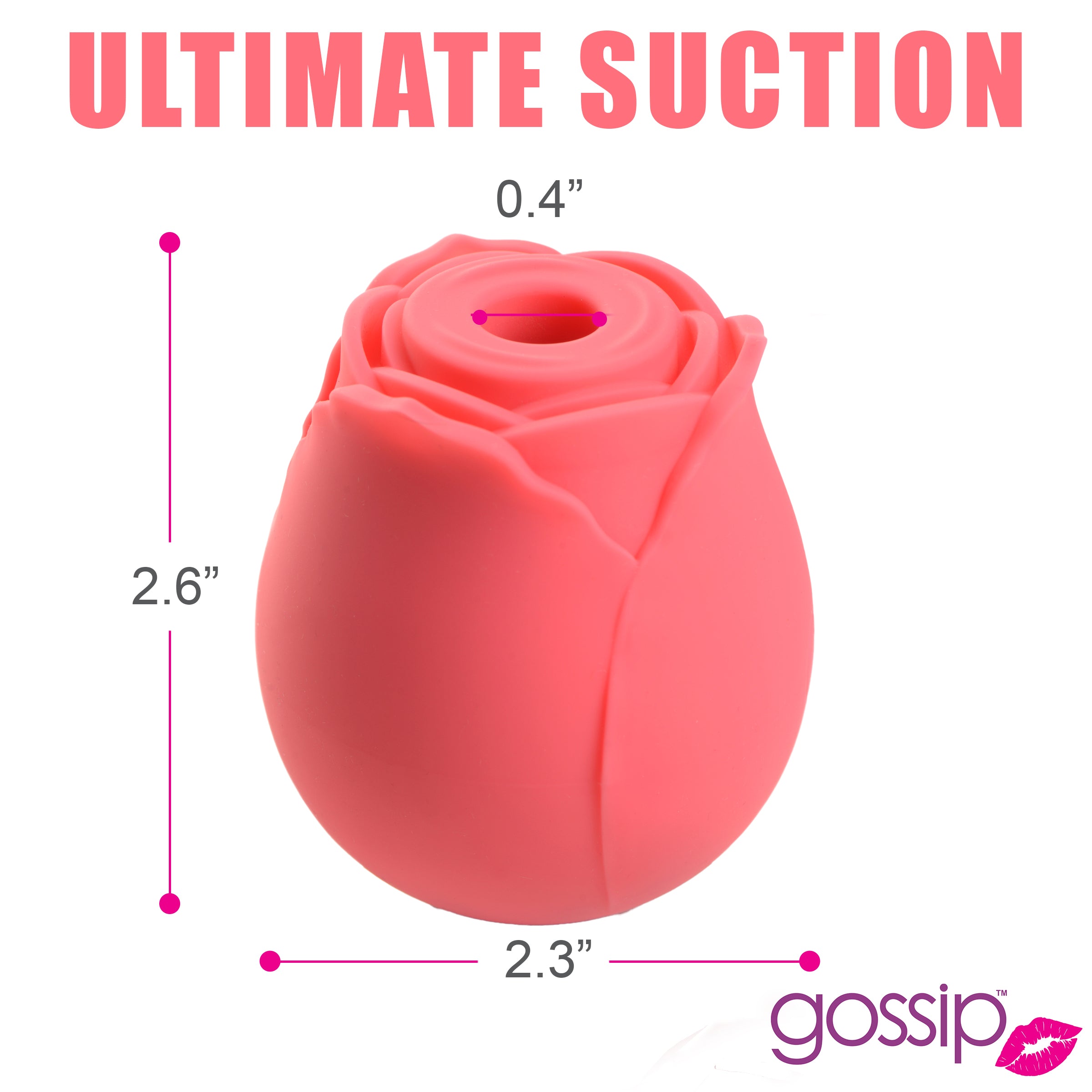 Gossip Rose Crave 10X Silicone Clit Stimulator in coral color, shaped like a rose, designed for clitoral suction with a sleek and ergonomic design.