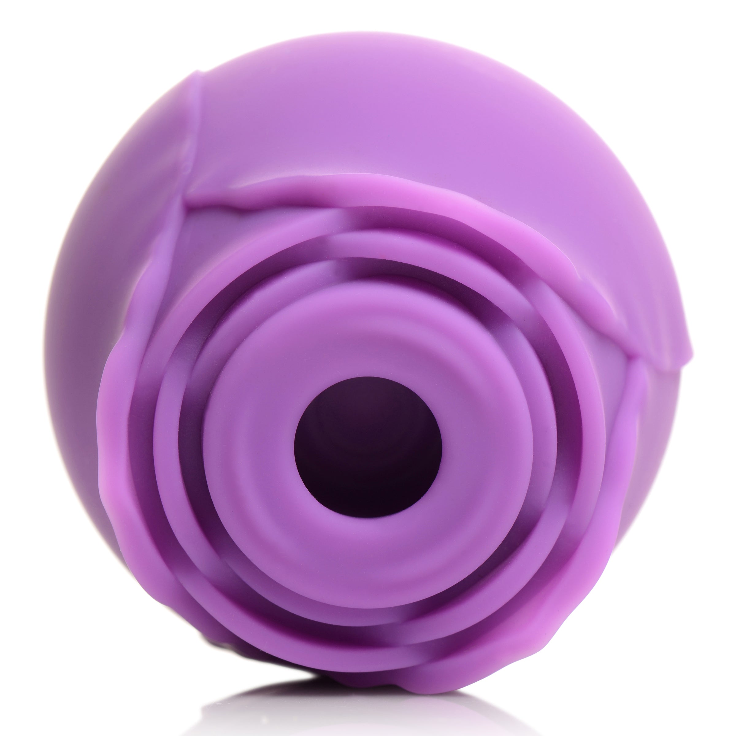 Gossip Rose Flirt 10X Silicone Clit Stimulator in violet color, shaped like a rose, designed for clitoral suction pleasure.