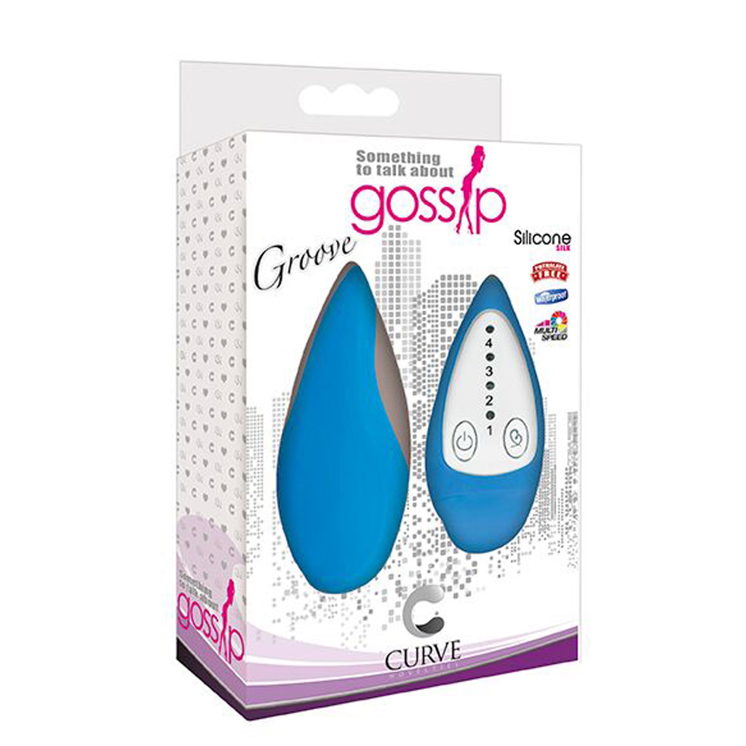 Groove Smooth Silicone Remote Vibe in blue, featuring a flexible design and remote control for enhanced pleasure.