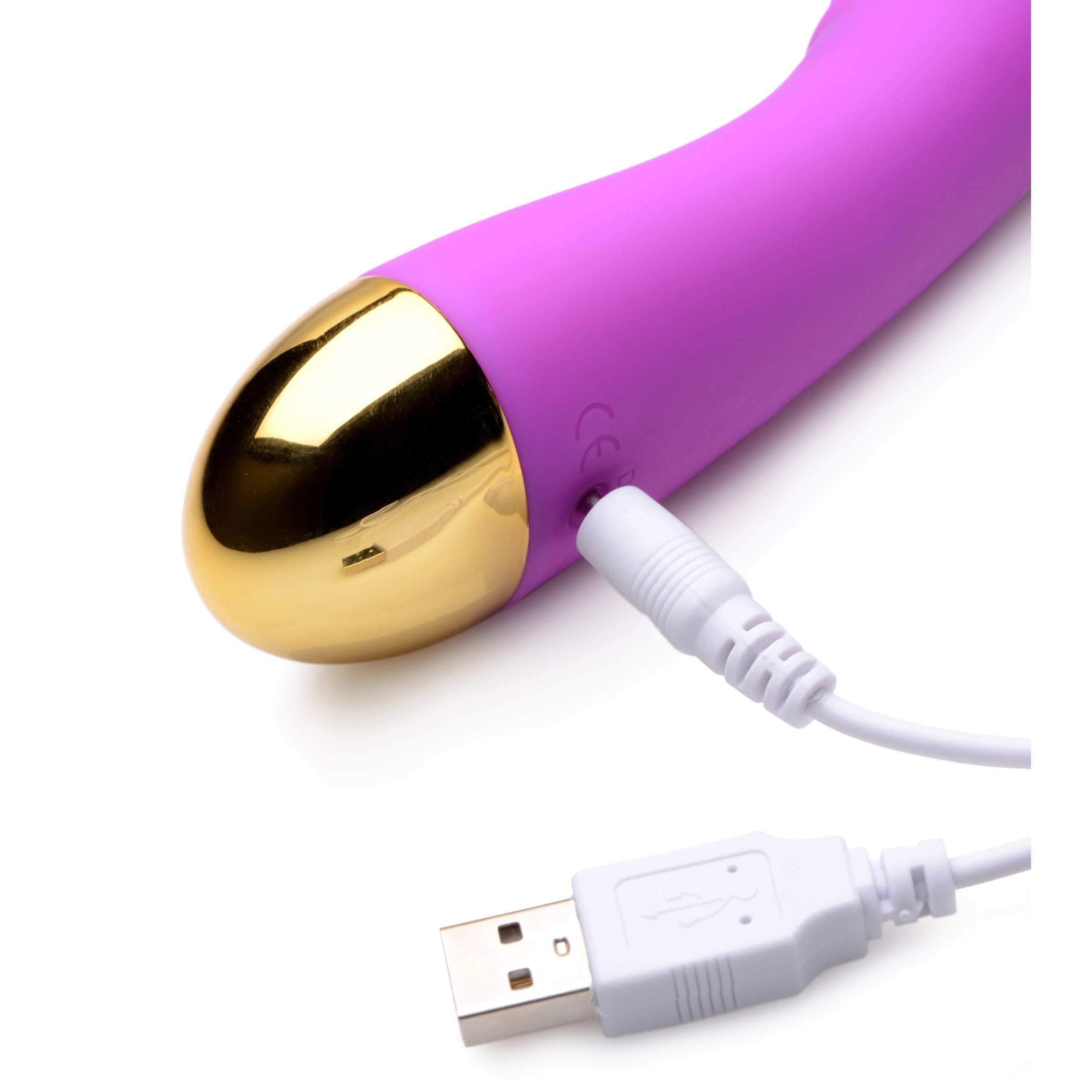 G-Thump Silicone G-spot Stimulator in purple, featuring a curved design and ridges for enhanced stimulation.